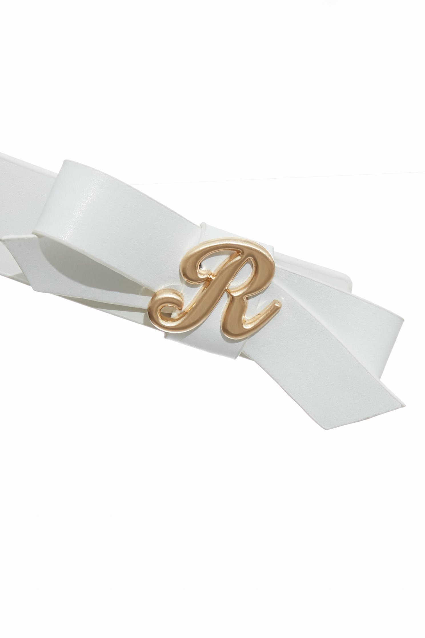 R Logo Front Bow Leather BeltR Logo Front Bow Leather Belt,Season (SS) Look,Belts,bows