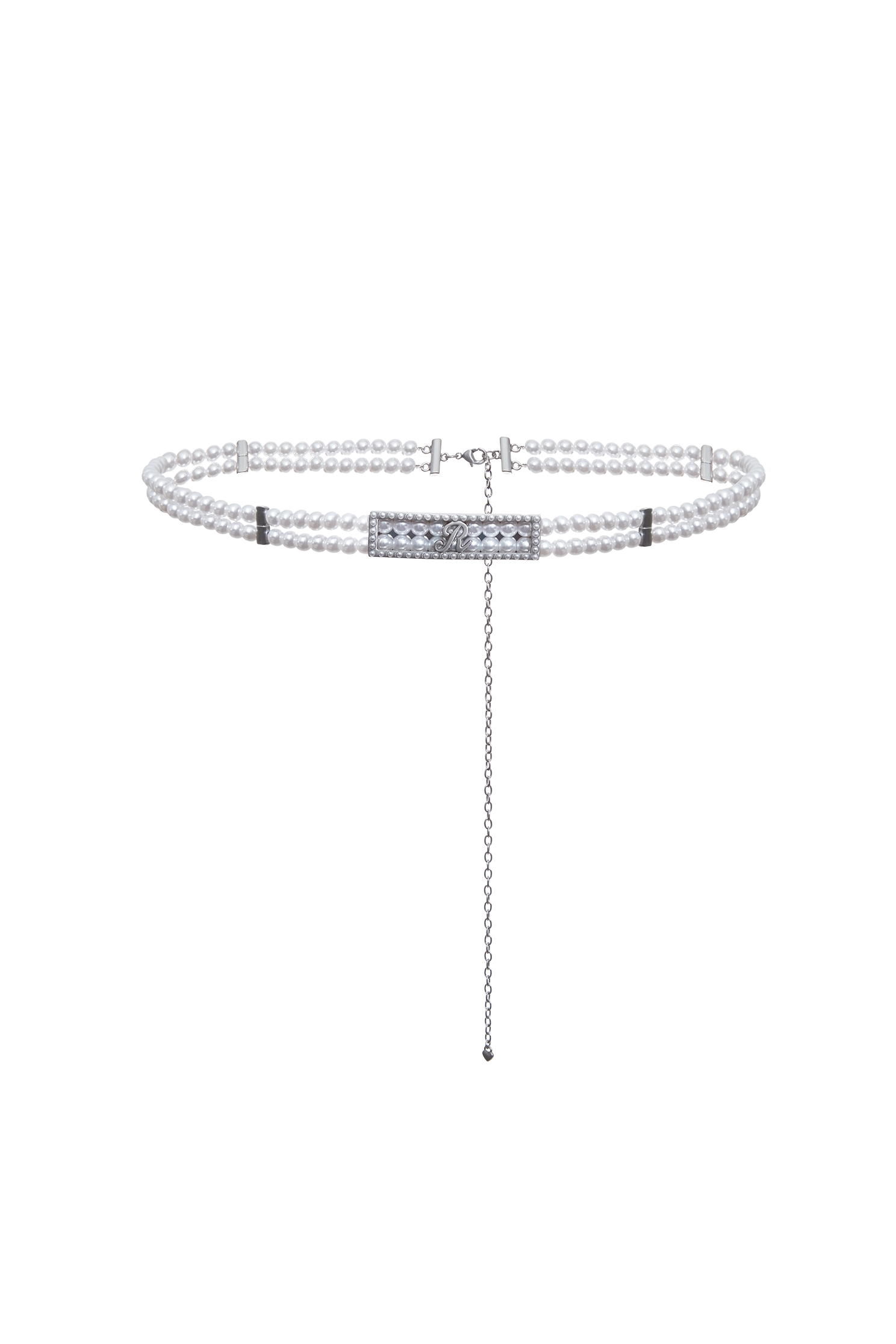 R Logo Pearl Chain Waist BeltR Logo Pearl Chain Waist Belt,Season (SS) Look,pearl