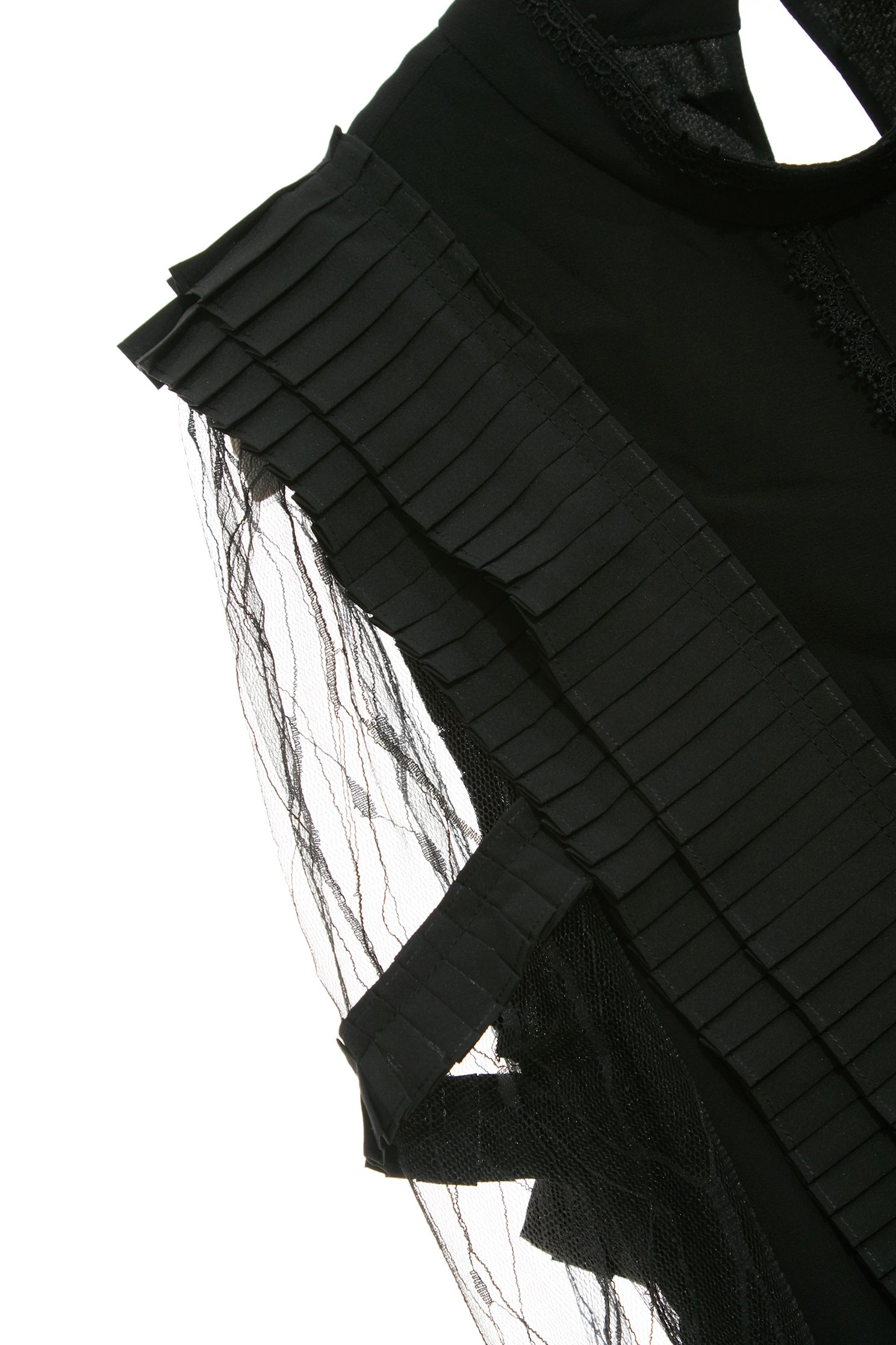 Mesh Sleeve Pleated Detail Maxi DressMesh Sleeve Pleated Detail Maxi Dress,Dresses,Season (AW) Look,Maxi dresses