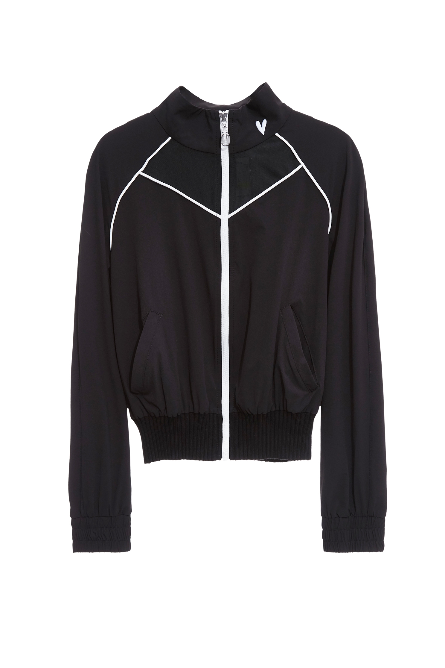 Contrast Trim Detail Collagen JacketContrast Trim Detail Collagen Jacket,Jackets,Outerwear,Season (SS) Look,Mesh fabric,Black outerwear