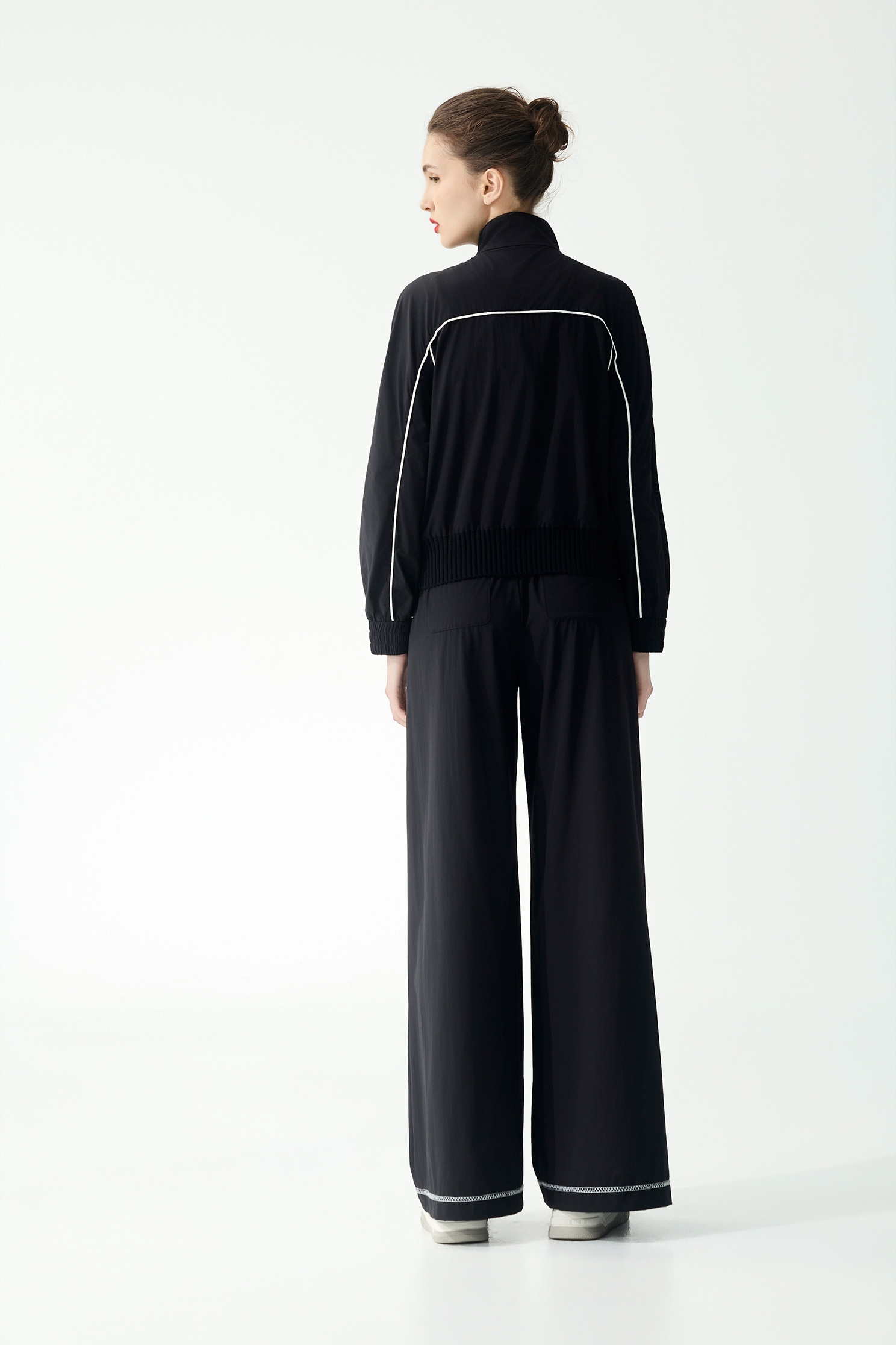 Contrast Trim Detail Collagen JacketContrast Trim Detail Collagen Jacket,Jackets,Outerwear,Season (SS) Look,Mesh fabric,Black outerwear