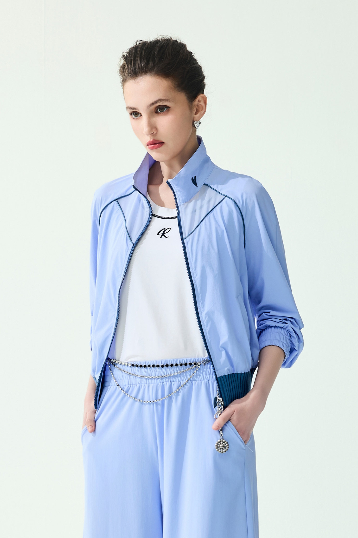 Contrast Trim Detail Collagen JacketContrast Trim Detail Collagen Jacket,Jackets,Outerwear,Season (SS) Look,Mesh fabric