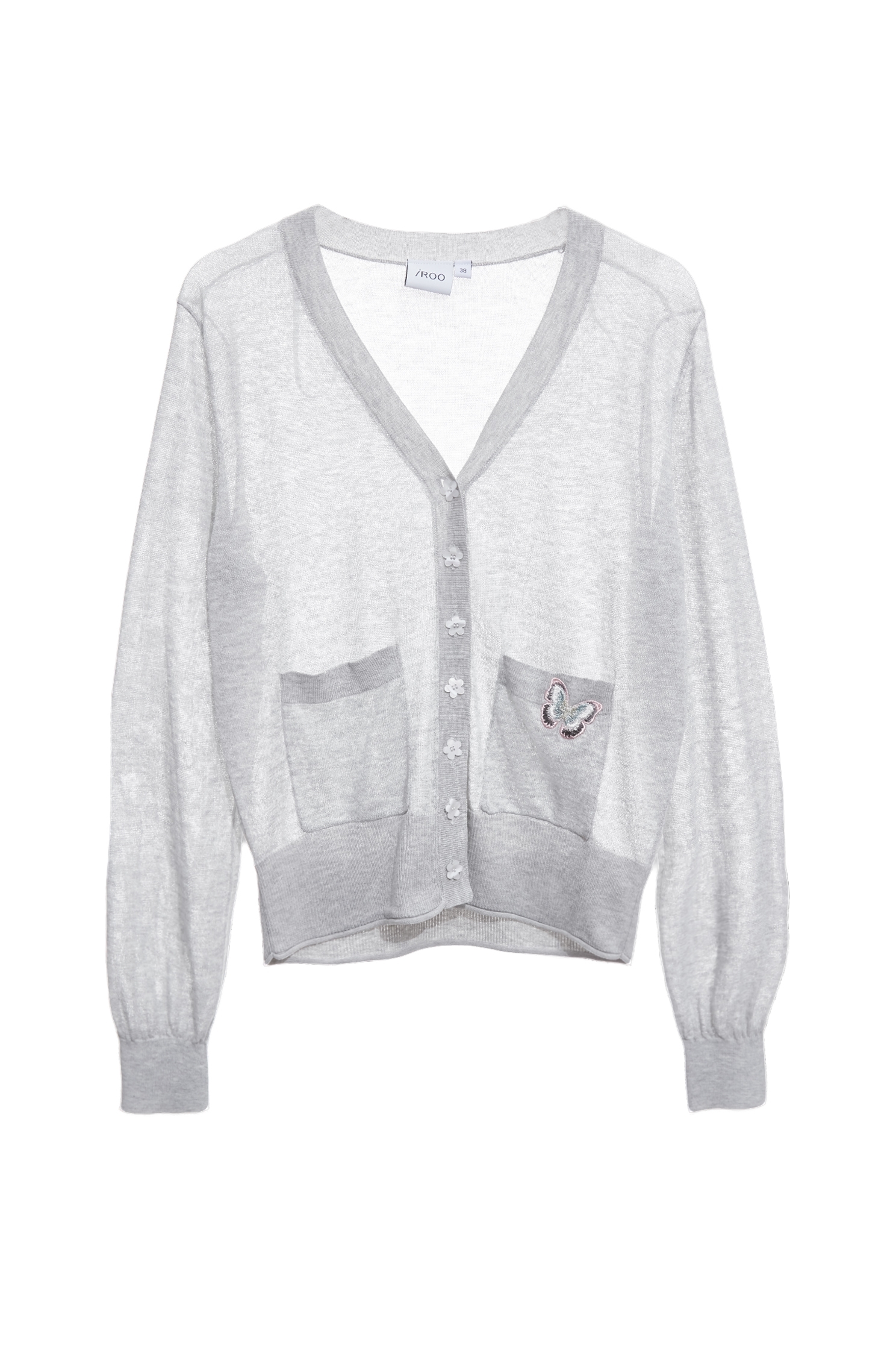 V-neck Butterfly Detail Anti Wrinkle Knit CardiganV-neck Butterfly Detail Anti Wrinkle Knit Cardigan,Jackets,Embroidered,Outerwear,Season (SS) Look,Knitted,Knitted coats
