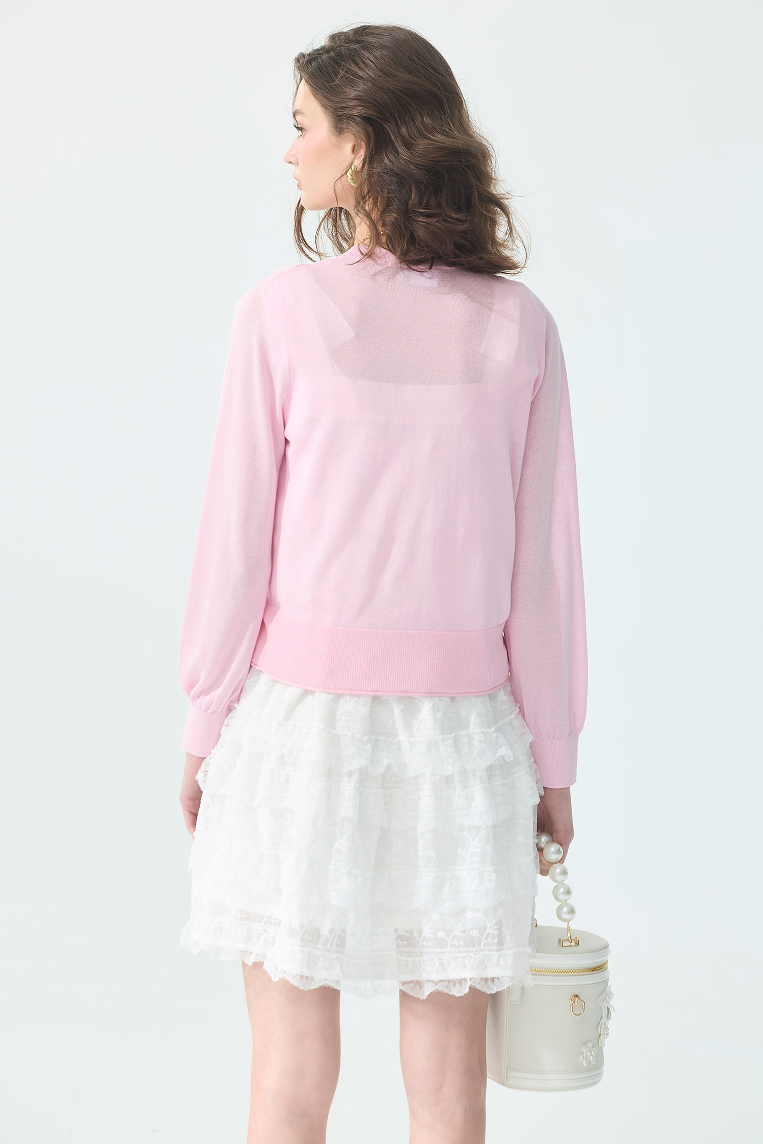 V-neck Butterfly Detail Anti Wrinkle Knit CardiganV-neck Butterfly Detail Anti Wrinkle Knit Cardigan,Jackets,Embroidered,Outerwear,Season (SS) Look,Knitted,Knitted coats