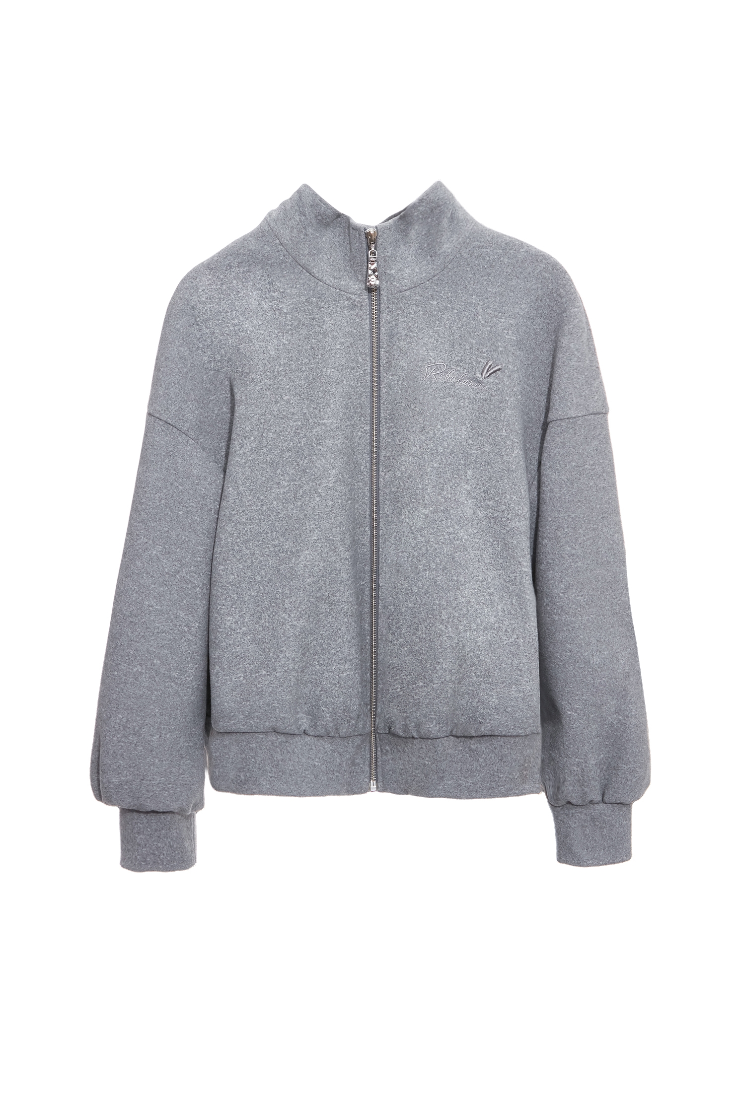 Front Zip Grey JacketFront Zip Grey Jacket,Jackets,Embroidered,Outerwear,Season (SS) Look
