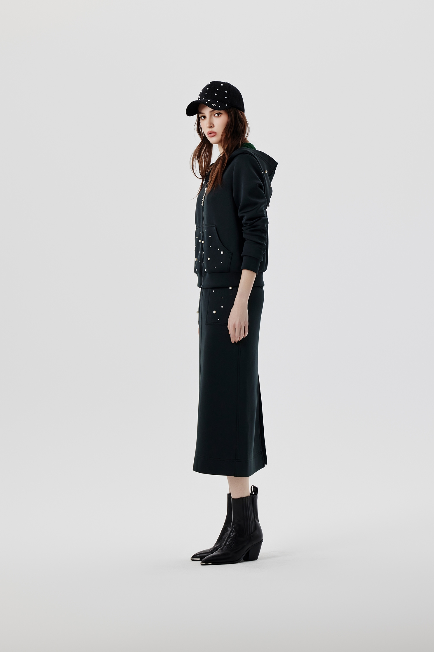 Pearl Detail Hoodie JacketPearl Detail Hoodie Jacket,Jackets,Embroidered,Outerwear,Season (SS) Look,pearl,Hoodie jackets