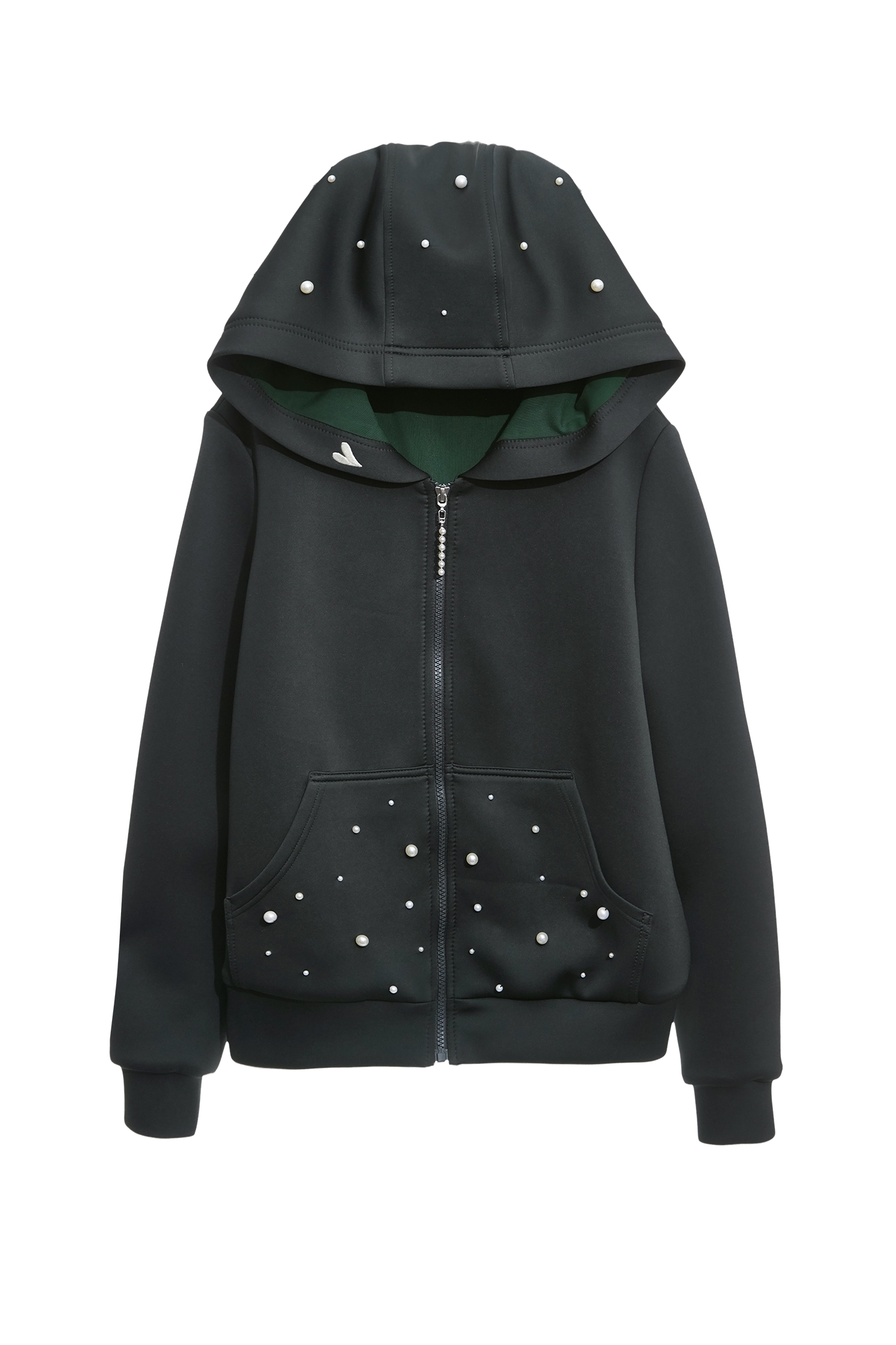 Pearl Detail Hoodie JacketPearl Detail Hoodie Jacket,Jackets,Embroidered,Outerwear,Season (SS) Look,pearl,Hoodie jackets