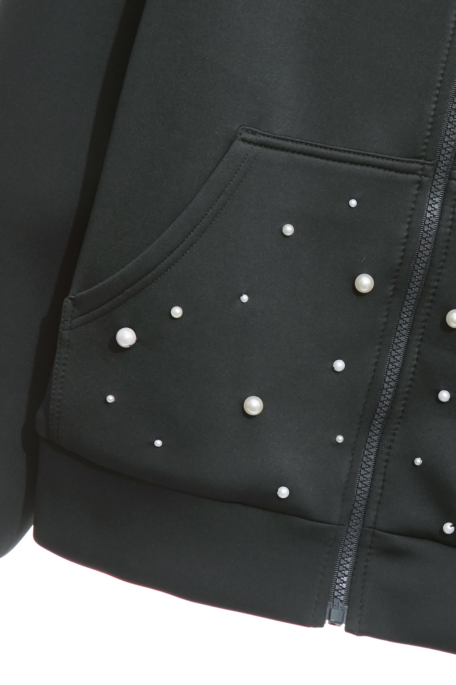 Pearl Detail Hoodie JacketPearl Detail Hoodie Jacket,Jackets,Embroidered,Outerwear,Season (SS) Look,pearl,Hoodie jackets