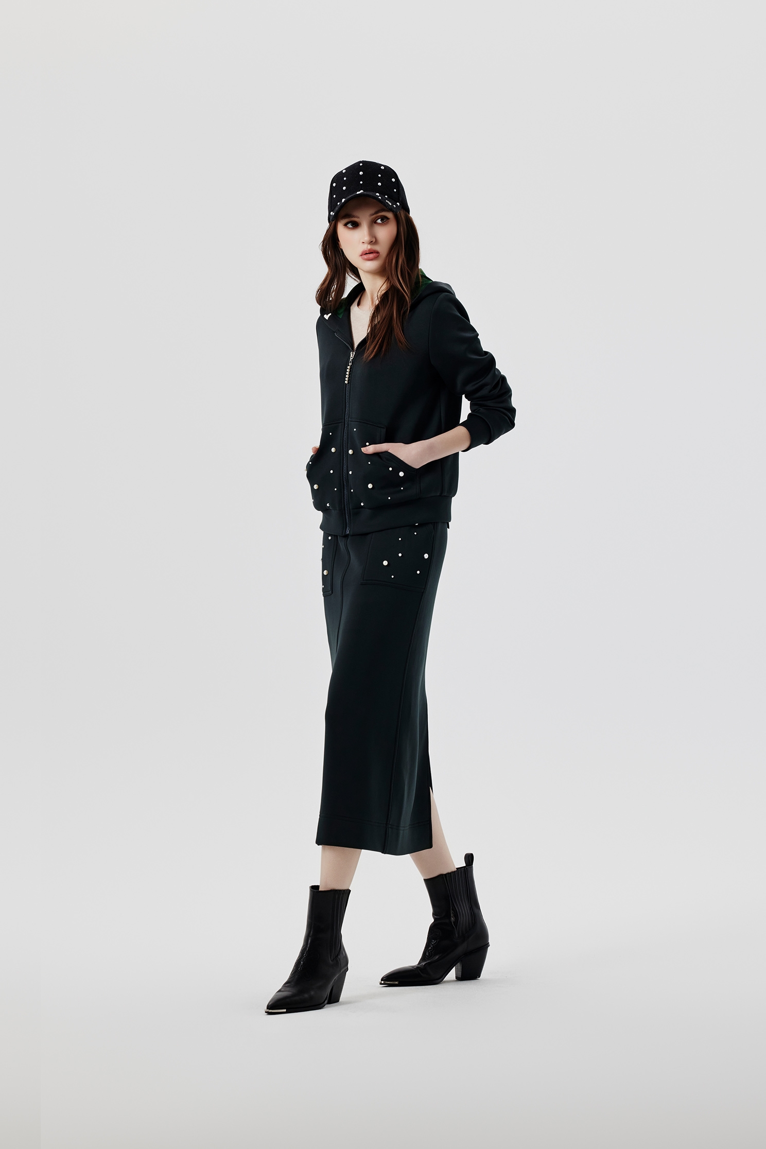 Pearl Detail Hoodie JacketPearl Detail Hoodie Jacket,Jackets,Embroidered,Outerwear,Season (SS) Look,pearl,Hoodie jackets