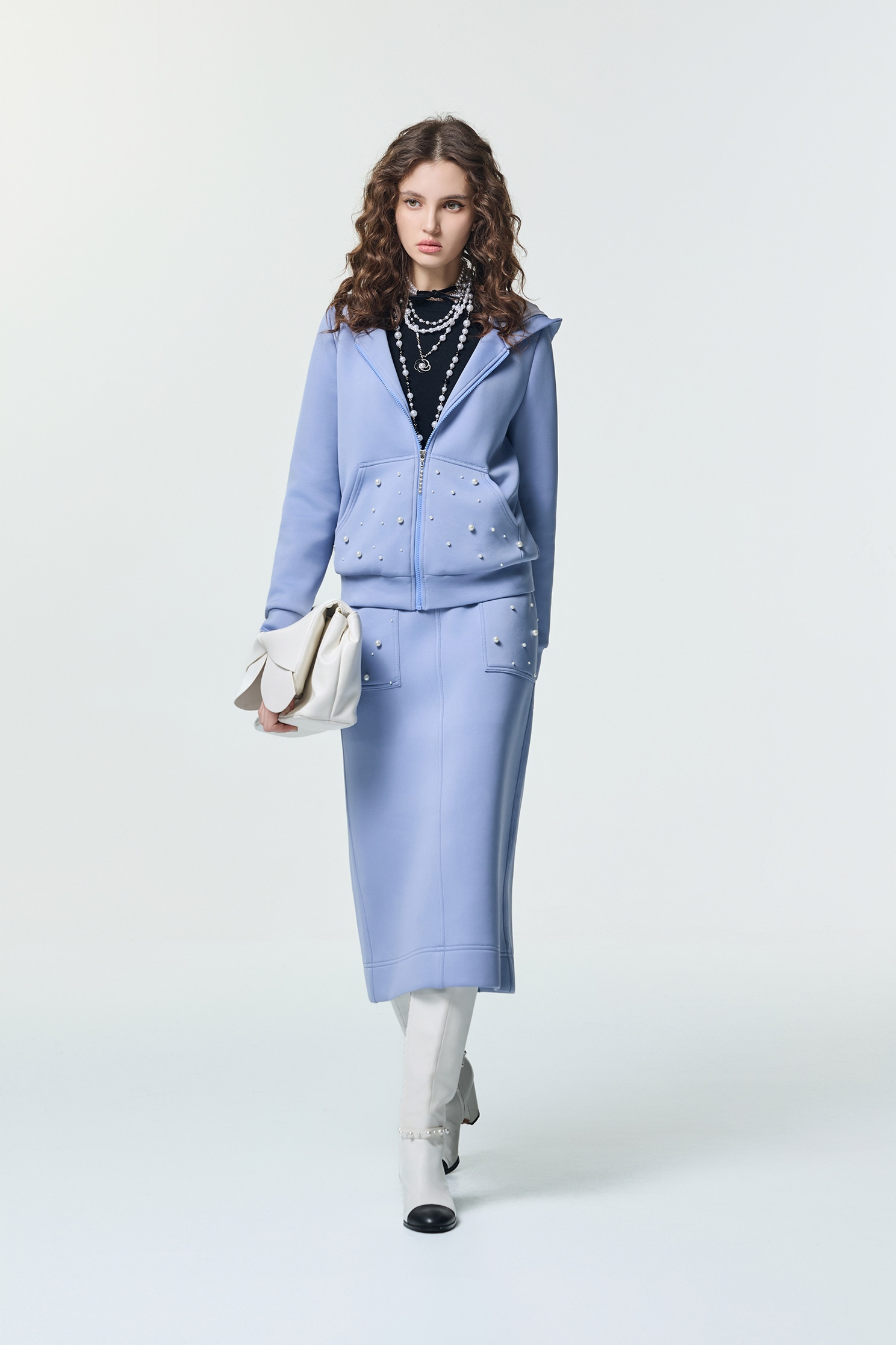 Pearl Detail Hoodie JacketPearl Detail Hoodie Jacket,Jackets,Embroidered,Outerwear,Season (SS) Look,pearl,Hoodie jackets