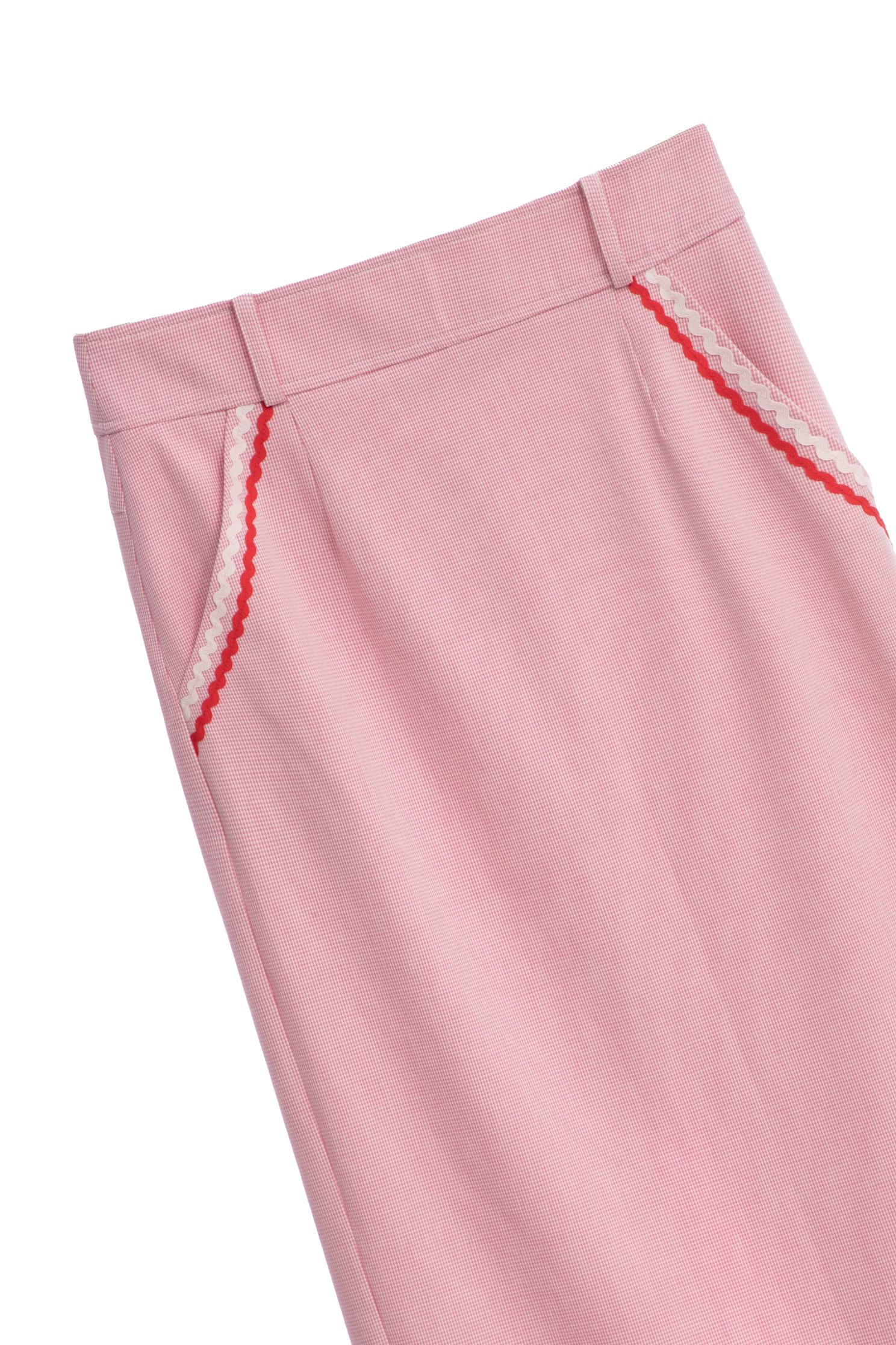 Pink Pencil Skirt With Contrast Trim DetailPink Pencil Skirt With Contrast Trim Detail,Season (AW) Look,Pencil skirts,Midi skirts