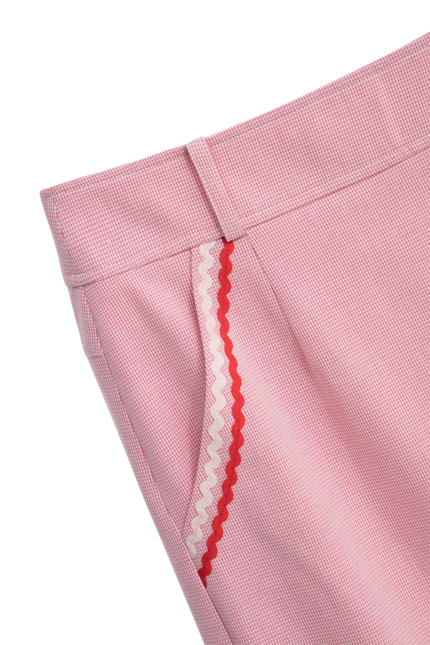 Pink Pencil Skirt With Contrast Trim DetailPink Pencil Skirt With Contrast Trim Detail,Season (AW) Look,Pencil skirts,Midi skirts