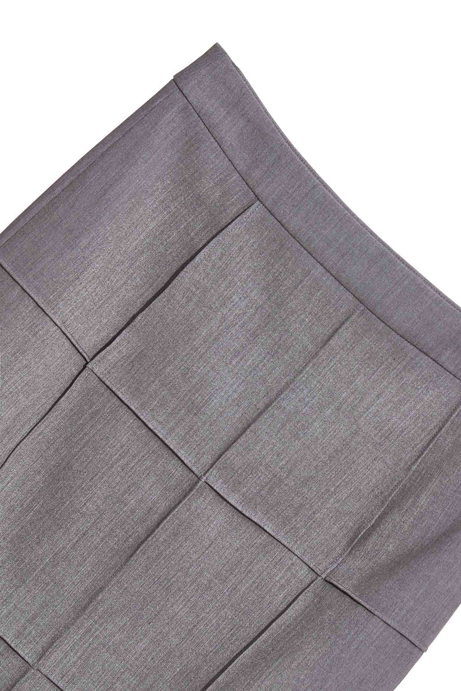 Basic Grey Skirt With Side SlitNarrow skirt with checked design,Season (AW) Look,Pencil skirts,Midi skirts