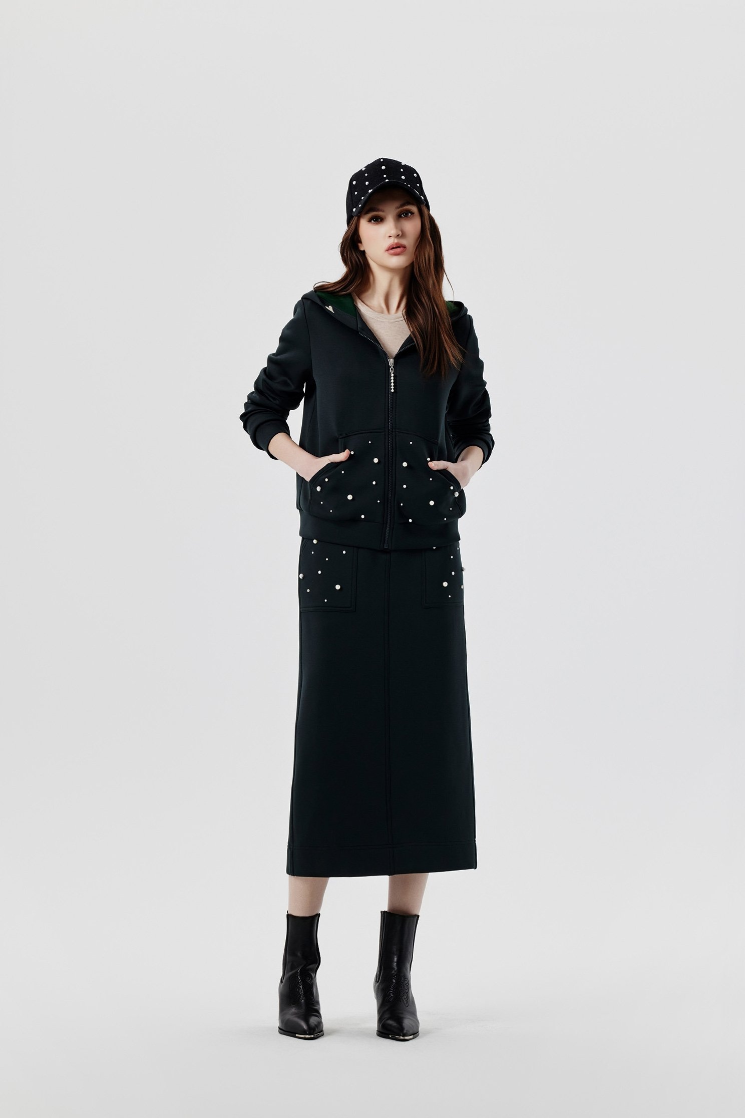 Pearl Detail Maxi SkirtPearl Detail Maxi Skirt,Embroidered,Season (SS) Look,pearl,Midi skirts