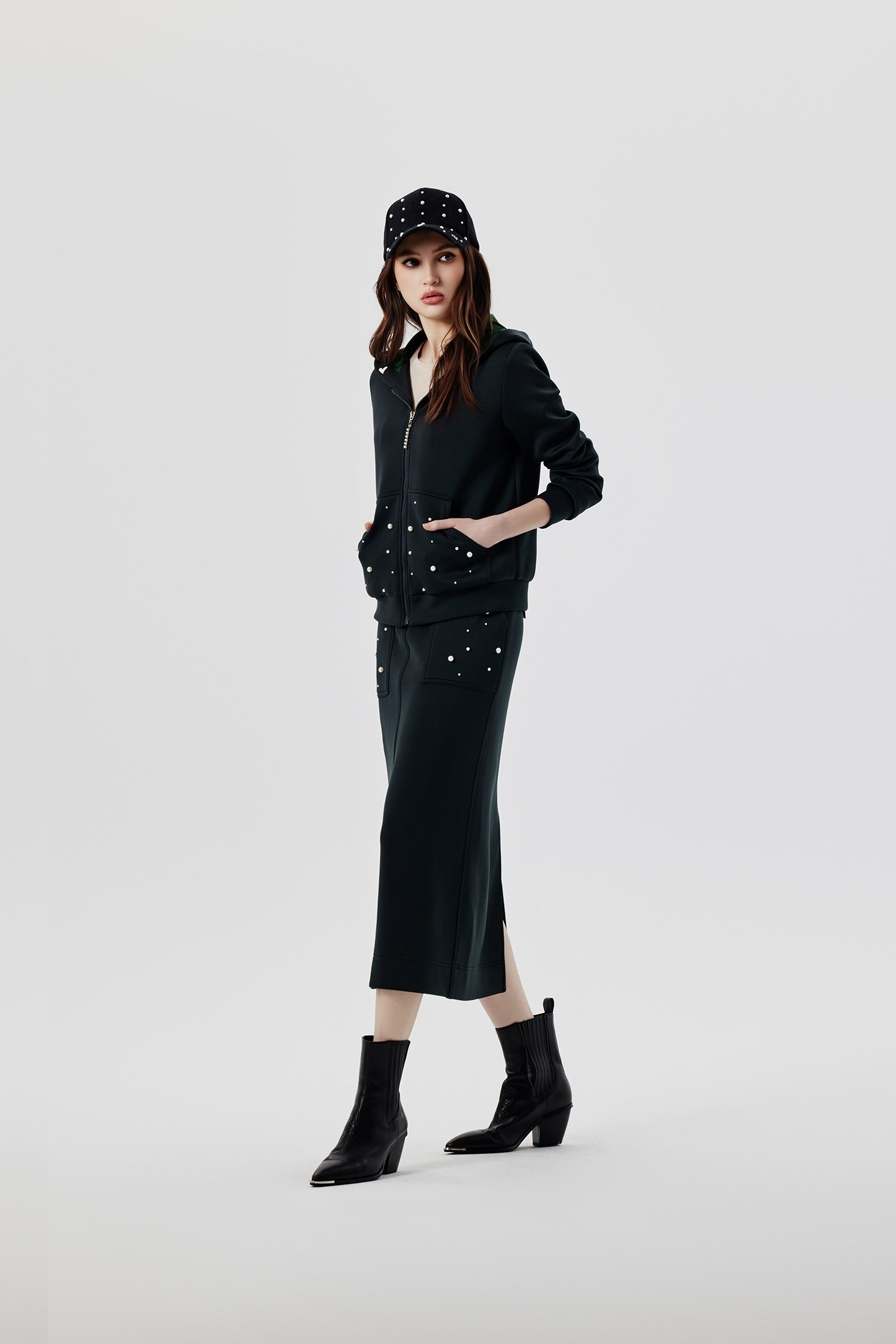 Pearl Detail Maxi SkirtPearl Detail Maxi Skirt,Embroidered,Season (SS) Look,pearl,Midi skirts