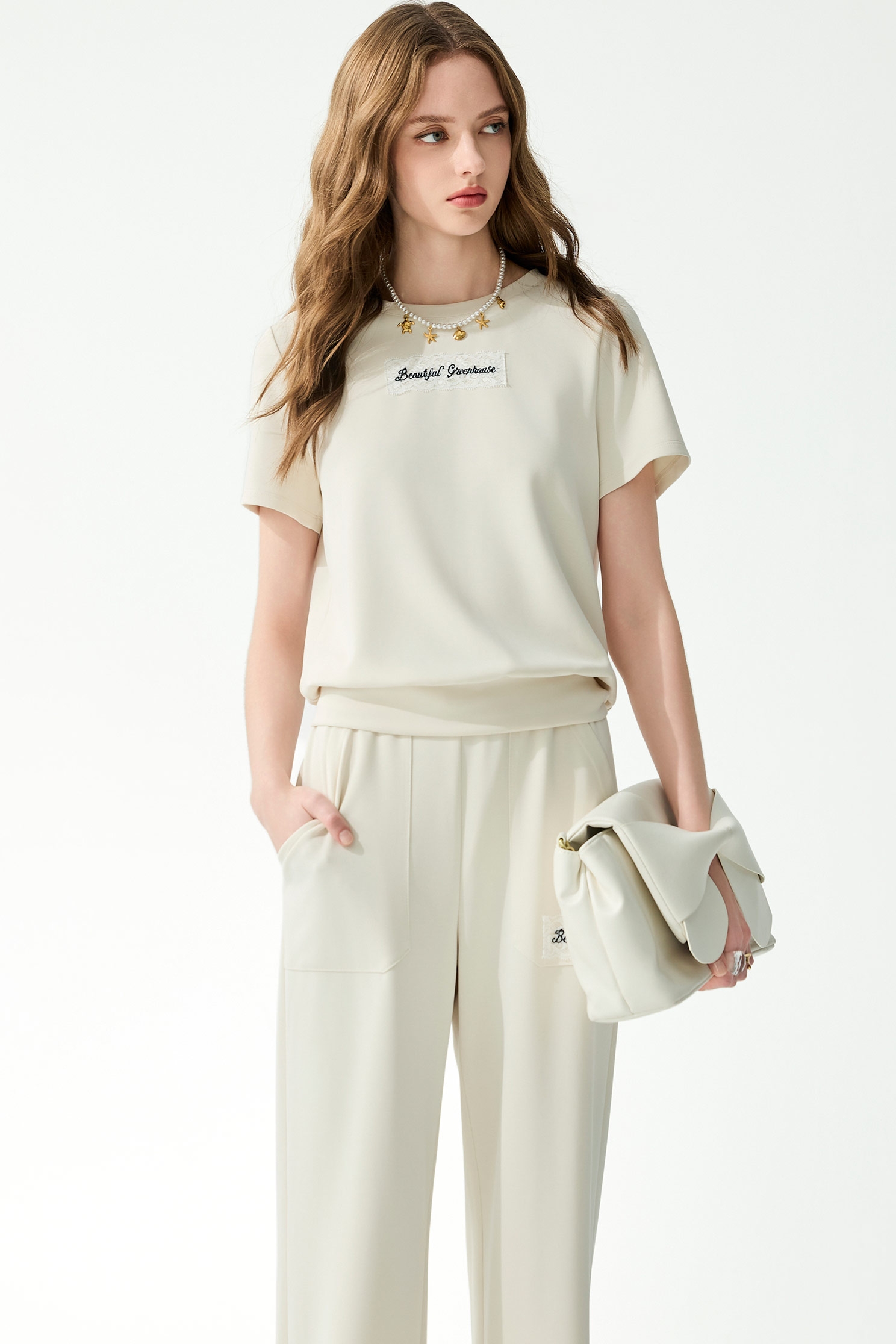 Embroidery Slogan Lace Patch Drawstring PantsEmbroidery Slogan Lace Patch Drawstring Pants,Tops,Embroidered,Culottes,Season (SS) Look,Lace,pants
