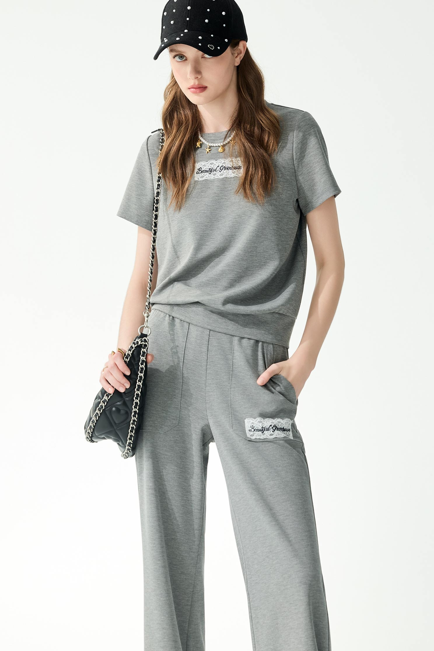 Embroidery Slogan Lace Patch Drawstring PantsEmbroidery Slogan Lace Patch Drawstring Pants,Tops,Embroidered,Culottes,Season (SS) Look,Lace,pants