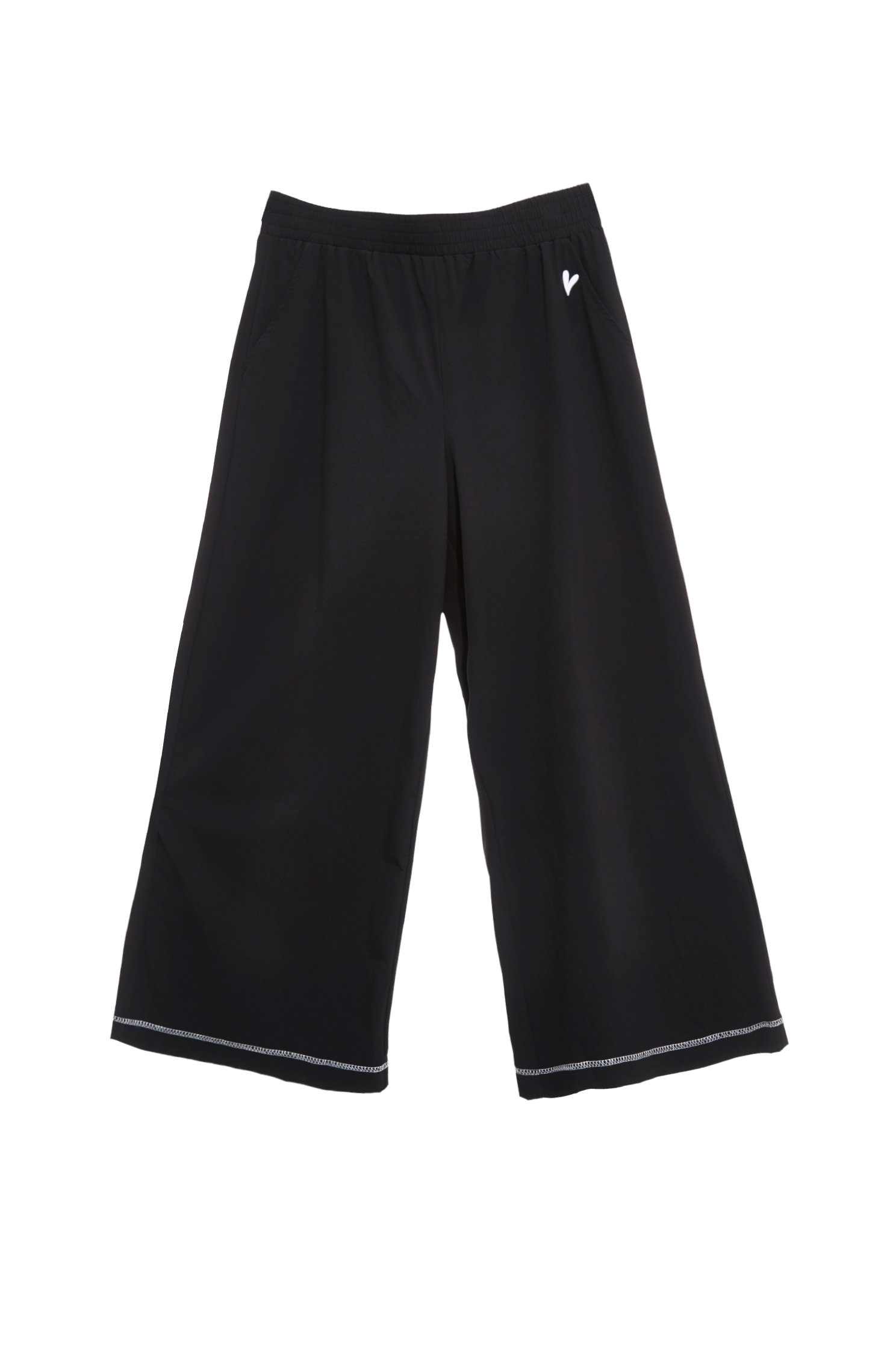 Contrast Stitch Detail Collagen PantsContrast Stitch Detail Collagen Pants,Embroidered,Culottes,Season (SS) Look,pants,Black pants