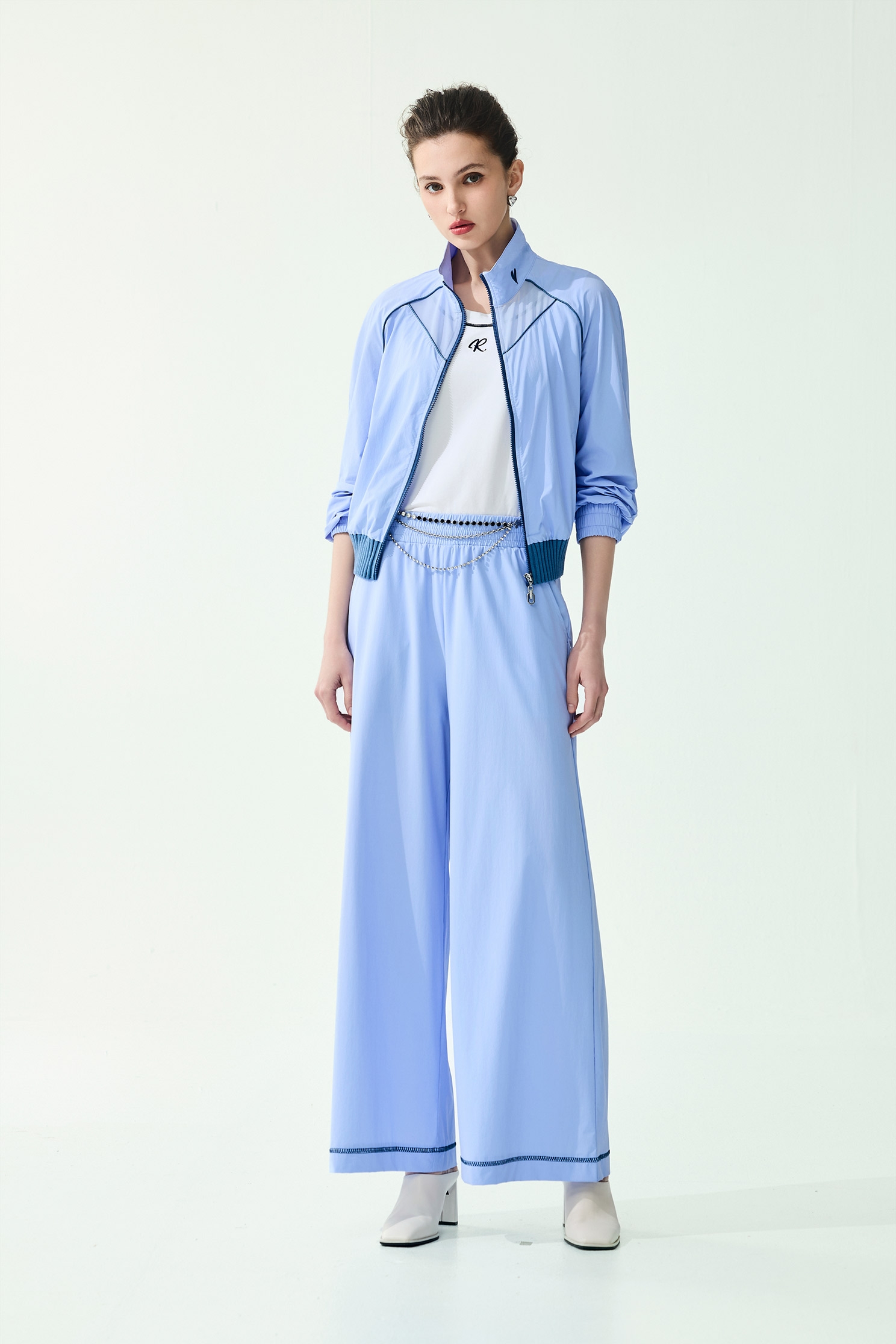 Contrast Stitch Detail Collagen PantsContrast Stitch Detail Collagen Pants,Embroidered,Culottes,Season (SS) Look,pants
