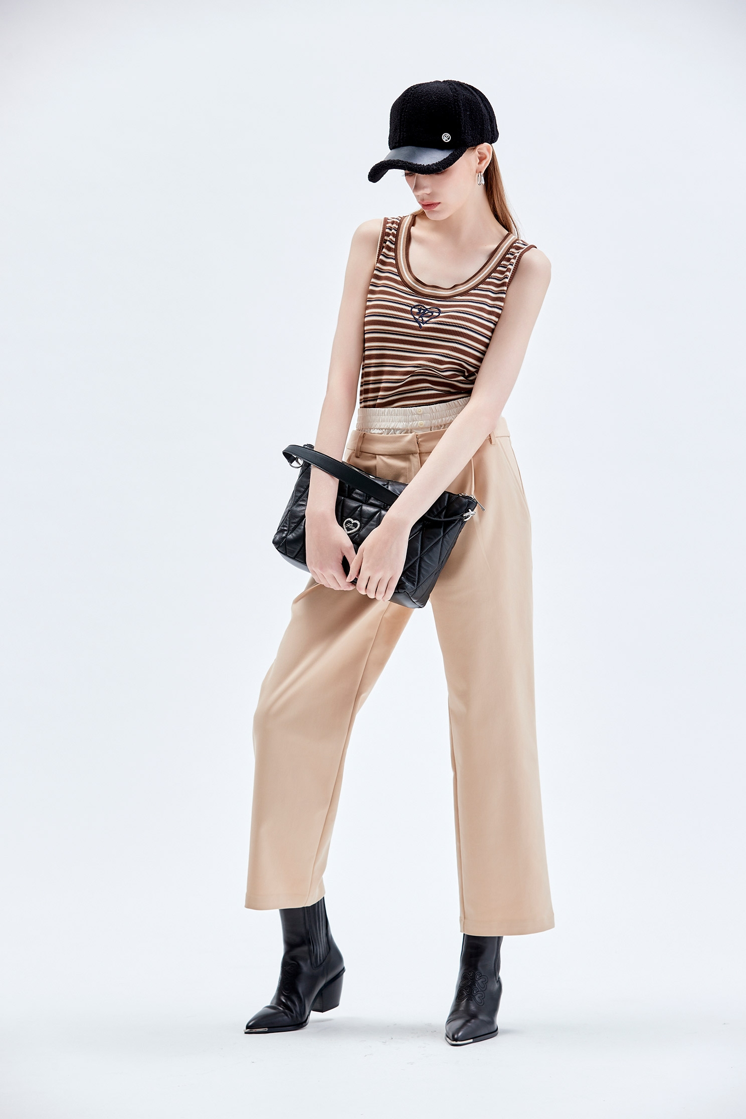 Double Layer Waistband Straight Cut PantsDouble Layer Waistband Straight Cut Pants,Season (AW) Look,Skinny pants,Skinny pants
