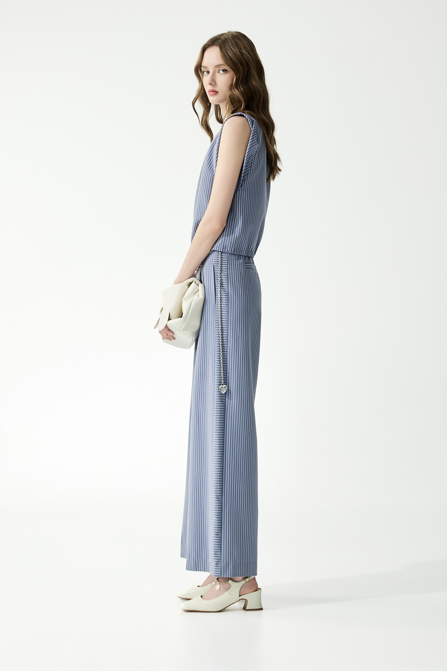 Pinstripe Wide Leg PantsPinstripe Wide Leg Pants,Tops,Culottes,Season (SS) Look,pants