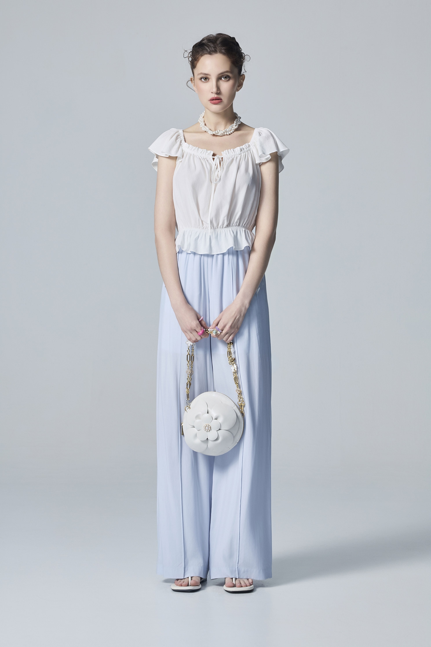 Light Blue Casual Wide Leg PantsLight Blue Casual Wide Leg Pants,Culottes,Season (SS) Look,pants