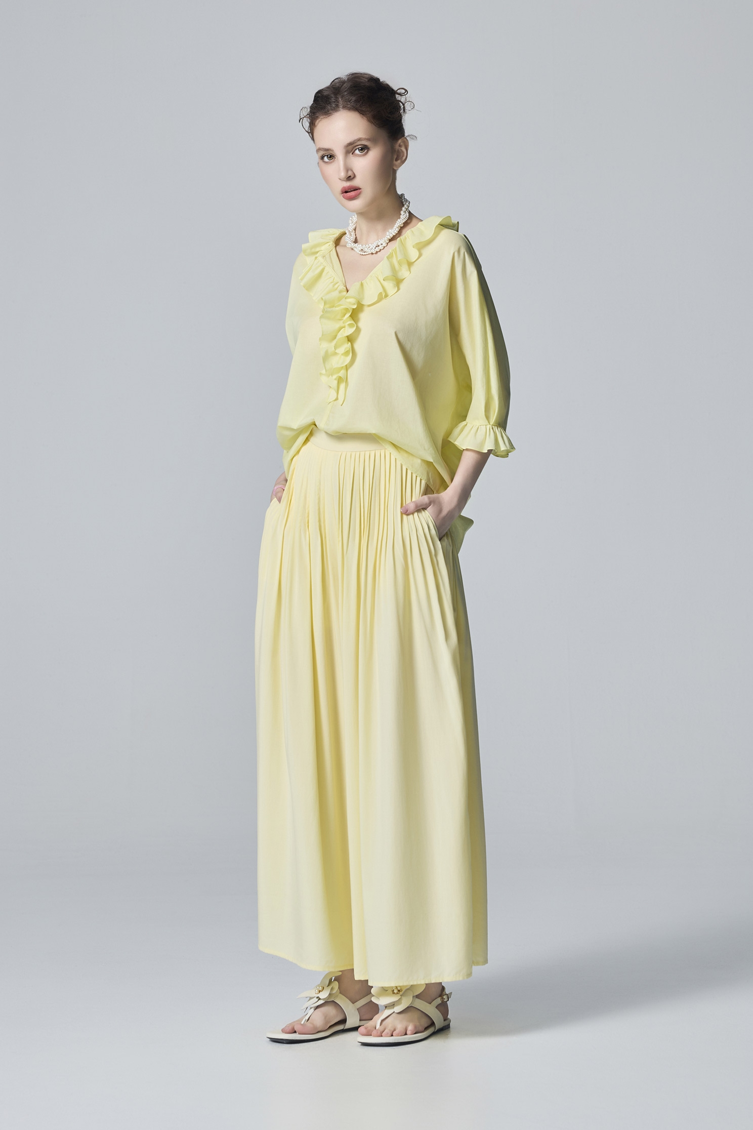 Pintuck Detail Wide Leg PantsPintuck Detail Wide Leg Pants,Culottes,Season (SS) Look,pants
