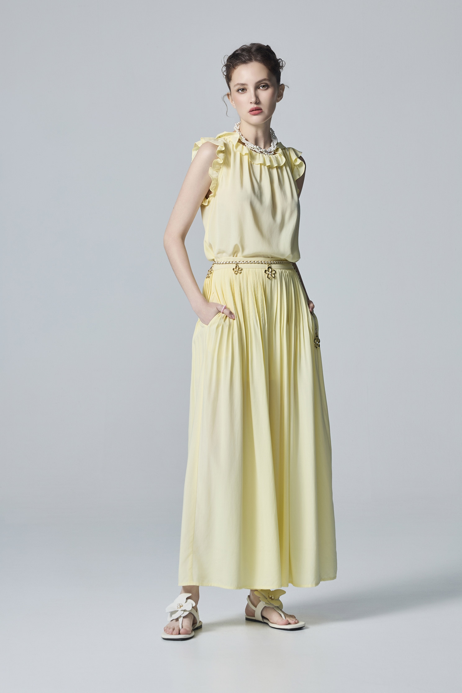 Pintuck Detail Wide Leg PantsPintuck Detail Wide Leg Pants,Culottes,Season (SS) Look,pants