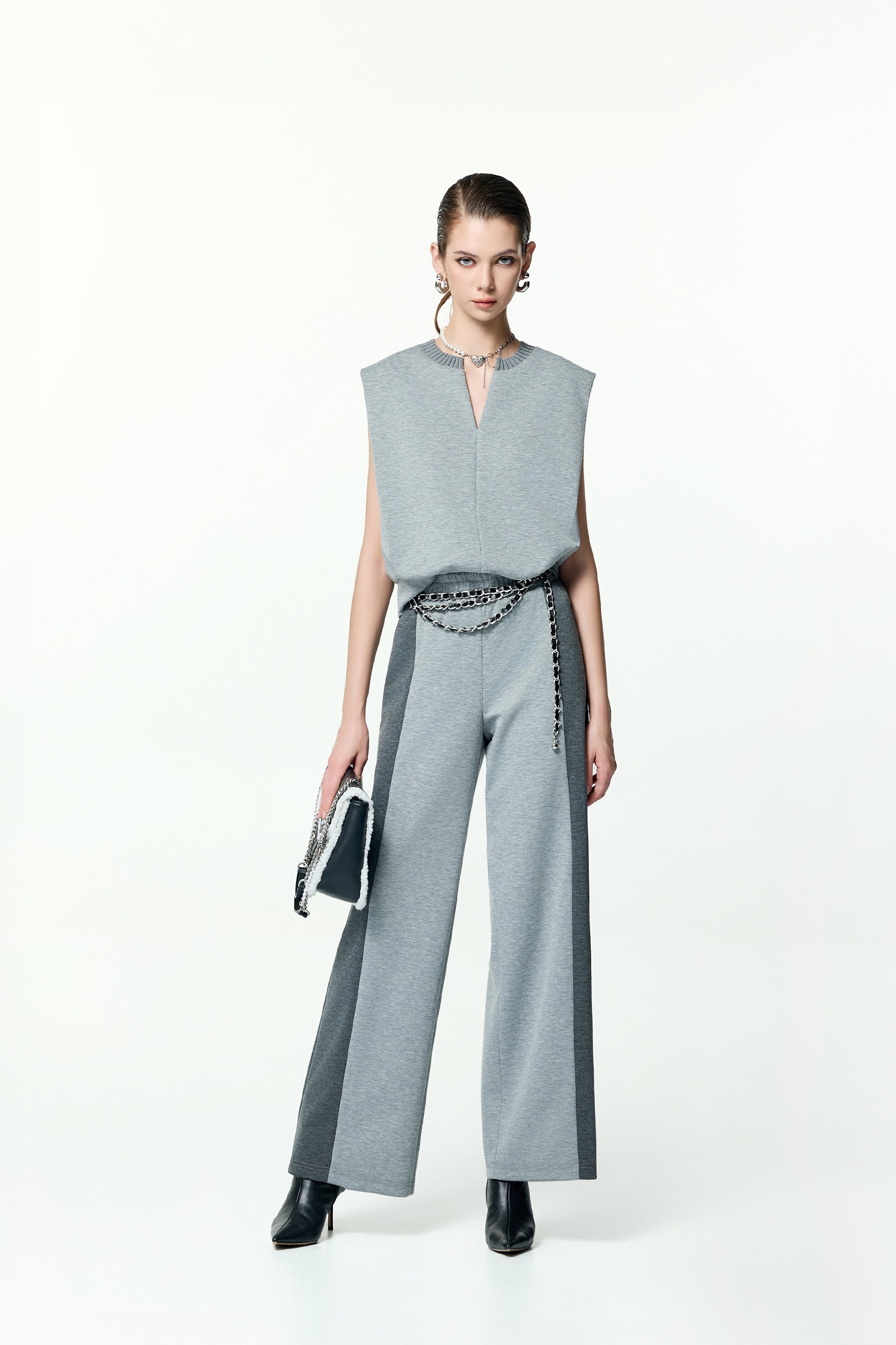 Contrast Trim Colour Wide Leg PantsContrast Trim Colour Wide Leg Pants,Embroidered,Culottes,co-ord sets,Season (AW) Look,Culottes