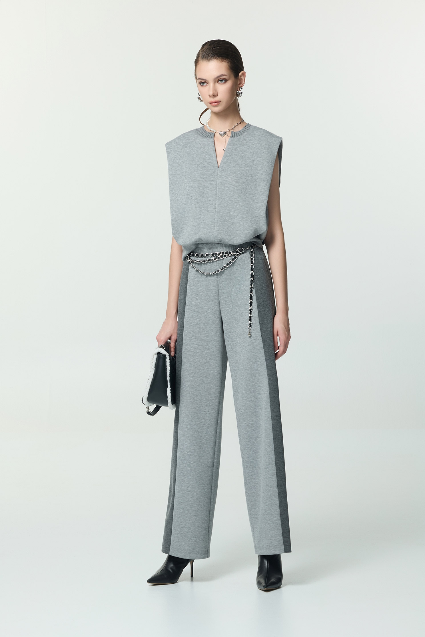 Contrast Trim Colour Wide Leg PantsContrast Trim Colour Wide Leg Pants,Embroidered,Culottes,co-ord sets,Season (AW) Look,Culottes