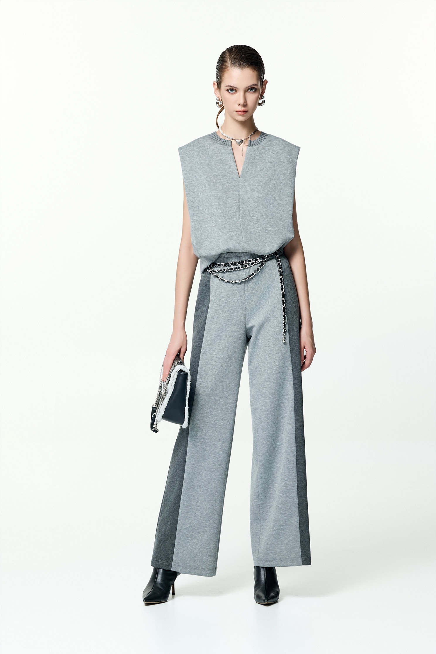 Contrast Trim Colour Wide Leg PantsContrast Trim Colour Wide Leg Pants,Embroidered,Culottes,co-ord sets,Season (AW) Look,Culottes