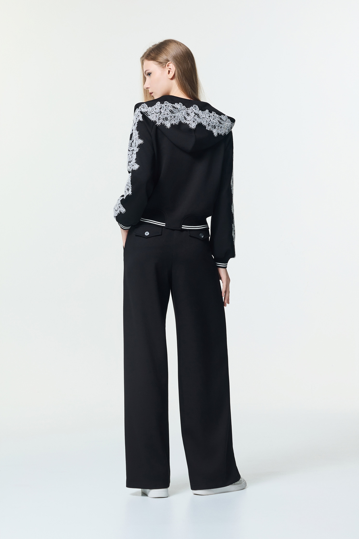 Wide Leg Black Casual PantsWide Leg Black Casual Pants,Embroidered,Culottes,co-ord sets,Season (AW) Look,Culottes,upperclass