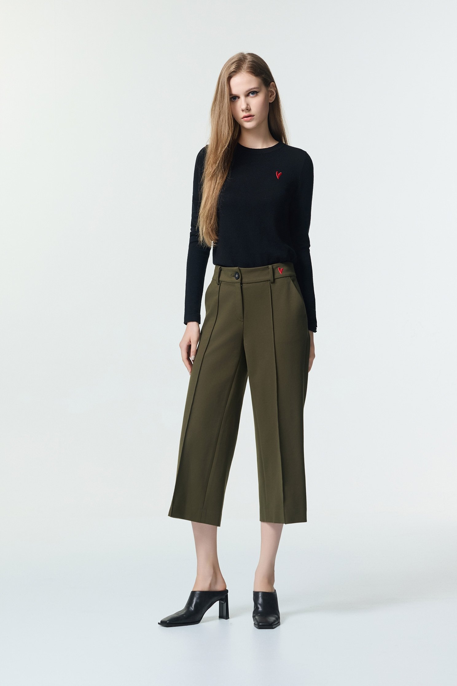 Minimalist Wide Leg PantsMinimalist Wide Leg Pants,Office Looks,Embroidered,Culottes,Season (AW) Look,Culottes