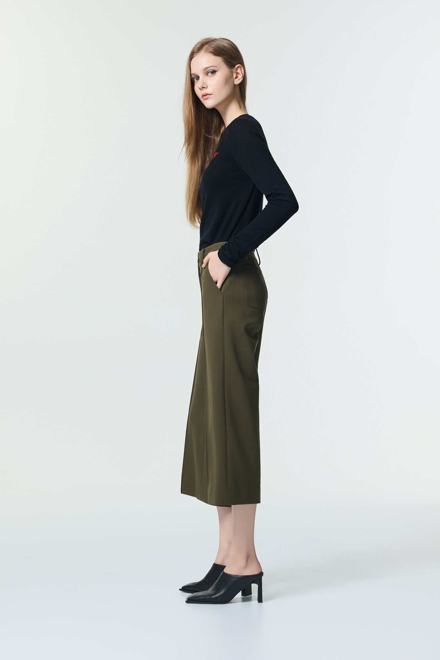 Minimalist Wide Leg PantsMinimalist Wide Leg Pants,Office Looks,Embroidered,Culottes,Season (AW) Look,Culottes