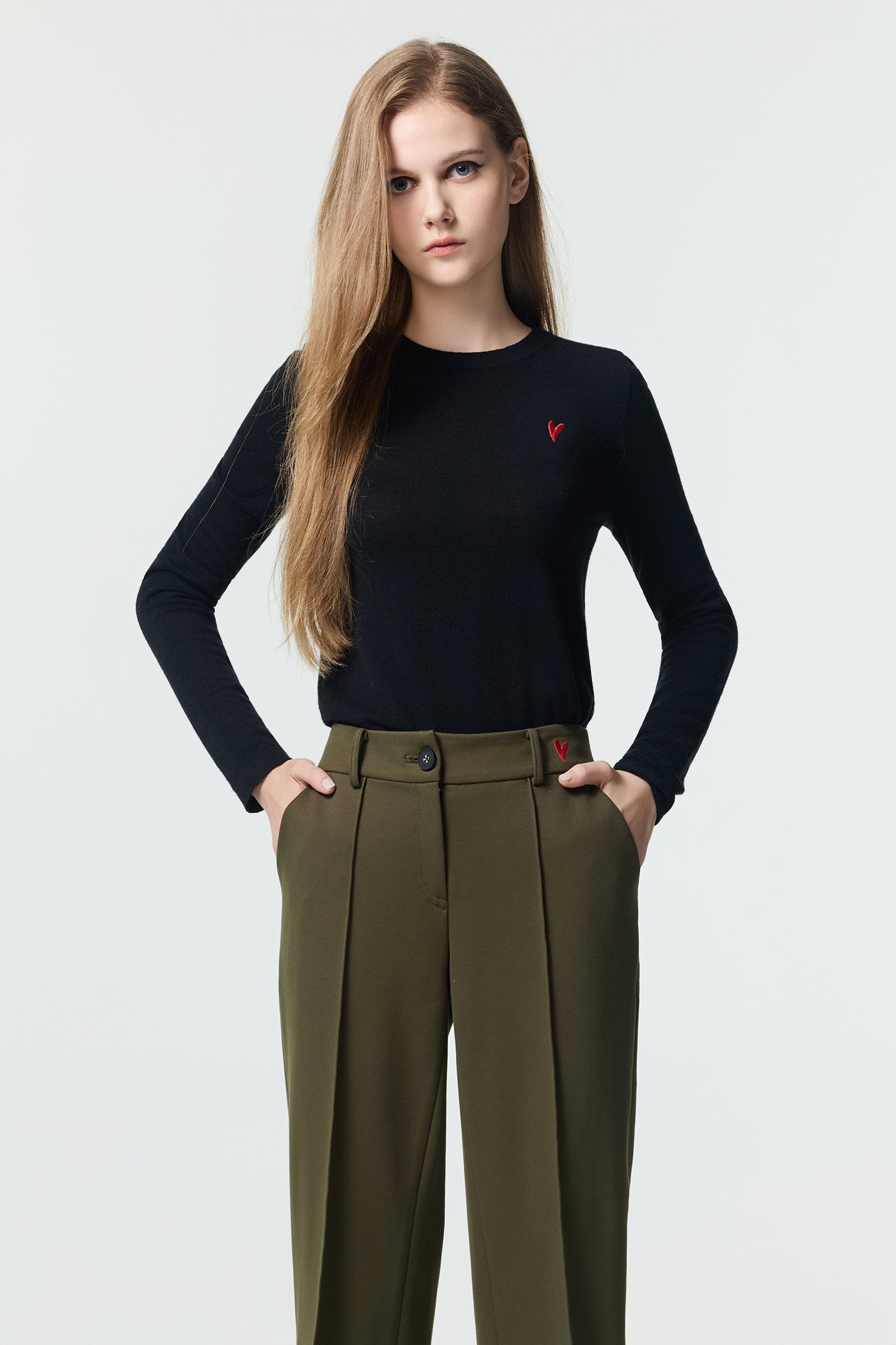 Minimalist Wide Leg PantsMinimalist Wide Leg Pants,Office Looks,Embroidered,Culottes,Season (AW) Look,Culottes