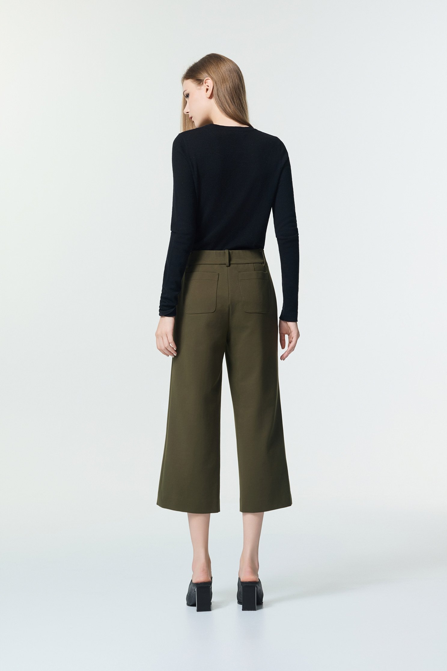 Minimalist Wide Leg PantsMinimalist Wide Leg Pants,Office Looks,Embroidered,Culottes,Season (AW) Look,Culottes