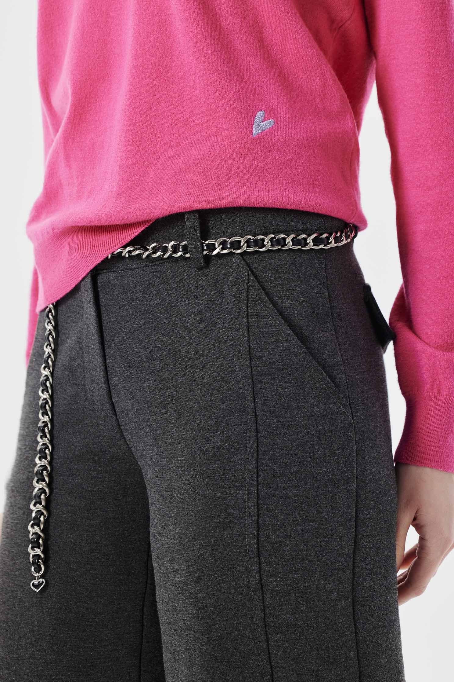 Minimalist Front Slit PantsMinimalist Front Slit Pants,Embroidered,Culottes,Season (AW) Look,pants,Black pants