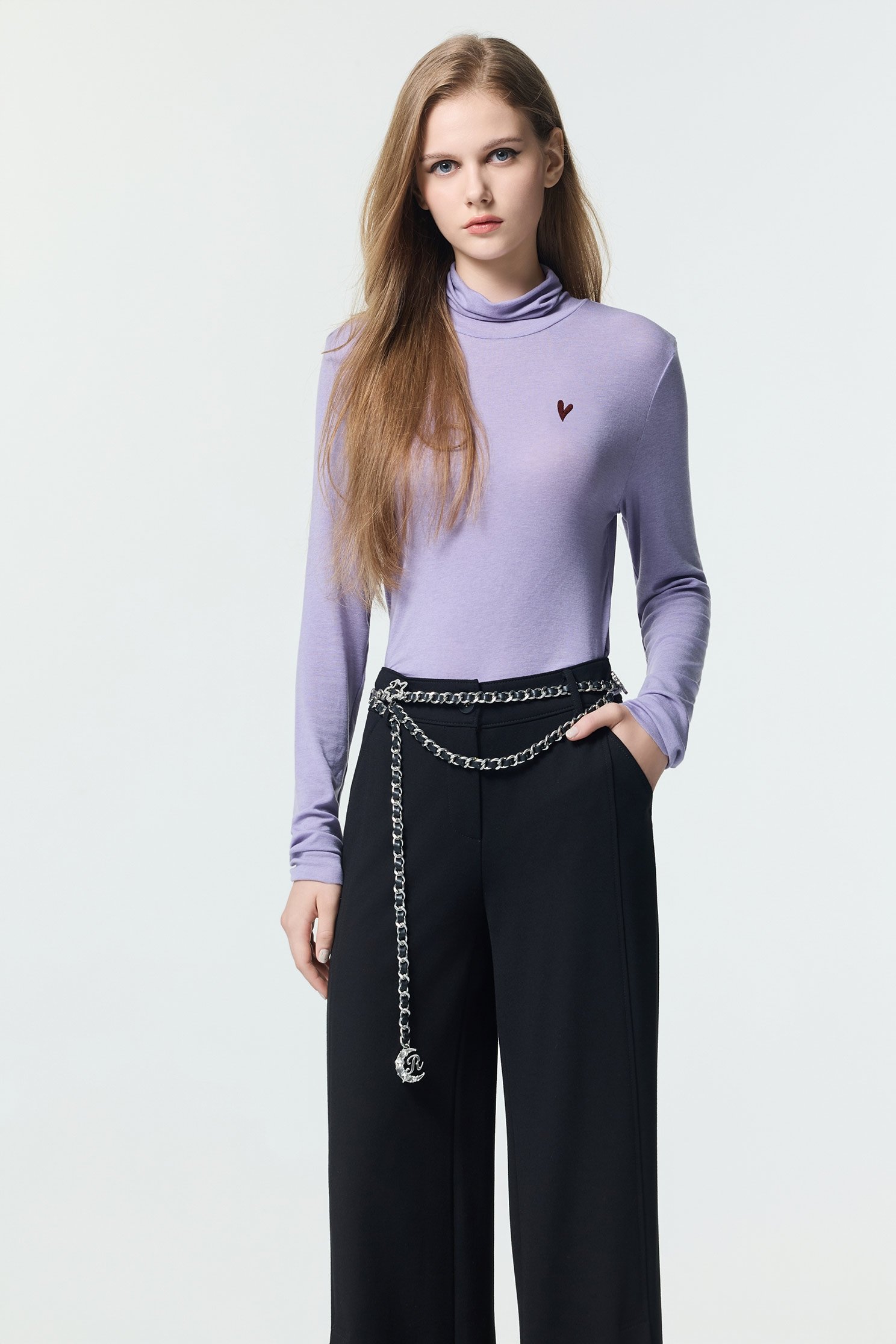 Minimalist Front Slit PantsMinimalist Front Slit Pants,Embroidered,Culottes,Season (AW) Look,pants,Black pants