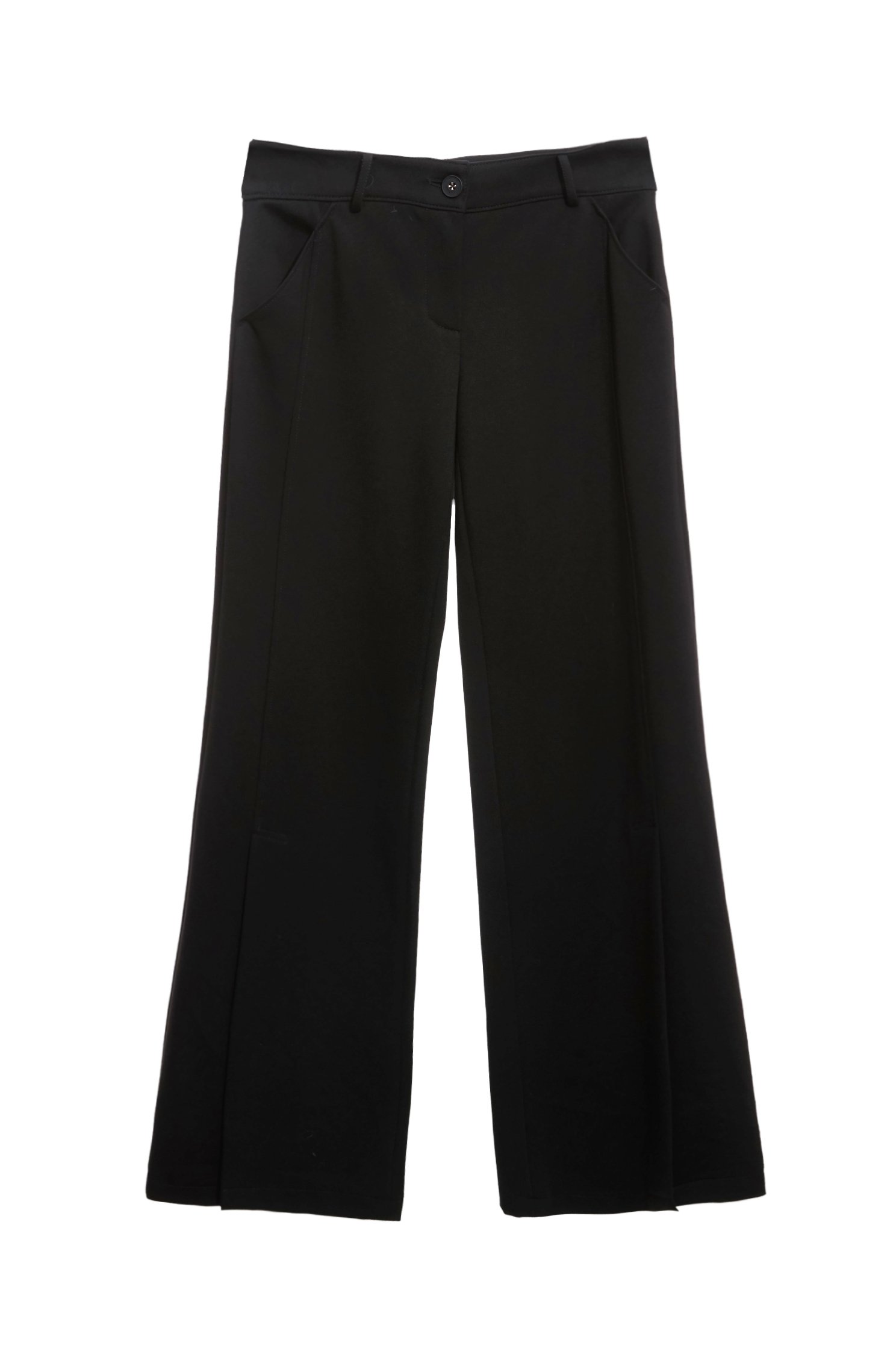 Minimalist Front Slit PantsMinimalist Front Slit Pants,Embroidered,Culottes,Season (AW) Look,pants,Black pants
