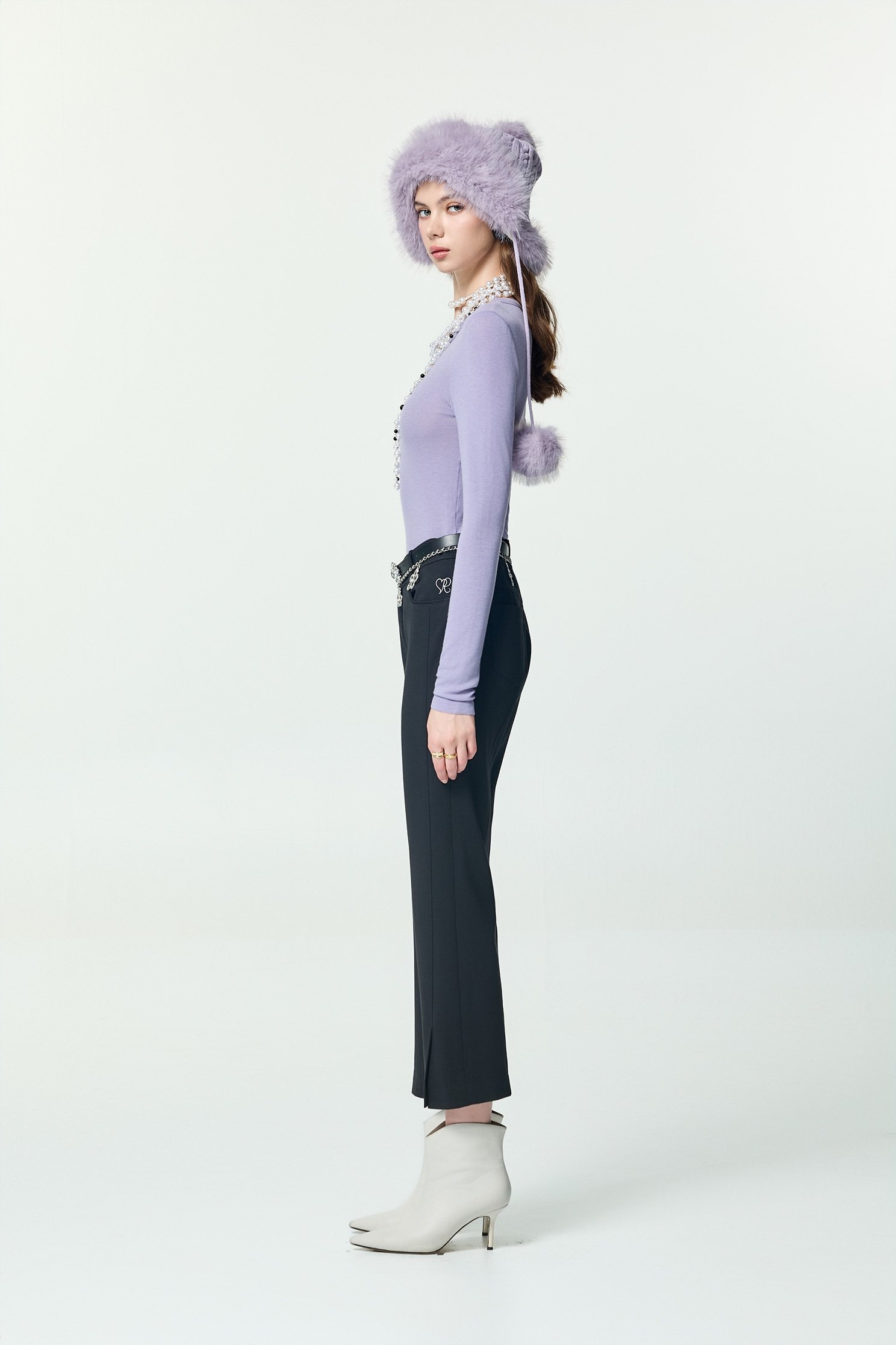 Minimalist Striaght Cut PantsMinimalist Striaght Cut Pants,Embroidered,Bell-bottoms,Season (AW) Look,pants,Black pants