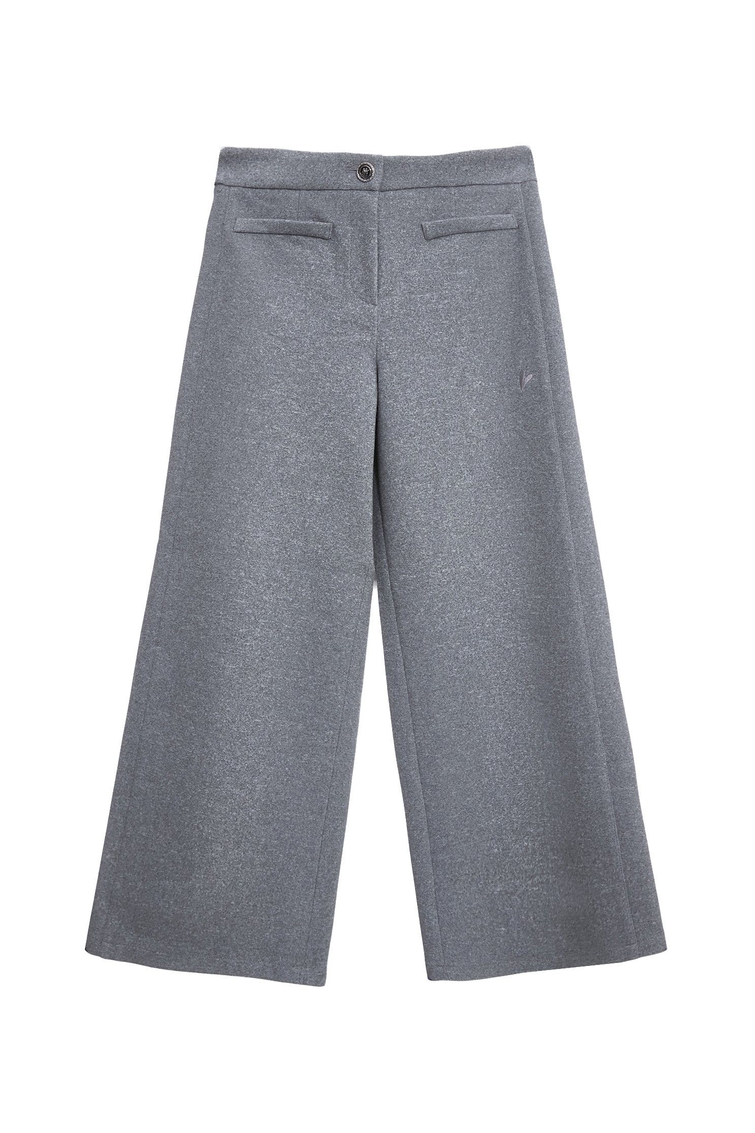 Minimalist Grey Wide Leg PantsMinimalist Grey Wide Leg Pants,Embroidered,Culottes,Season (SS) Look,pants