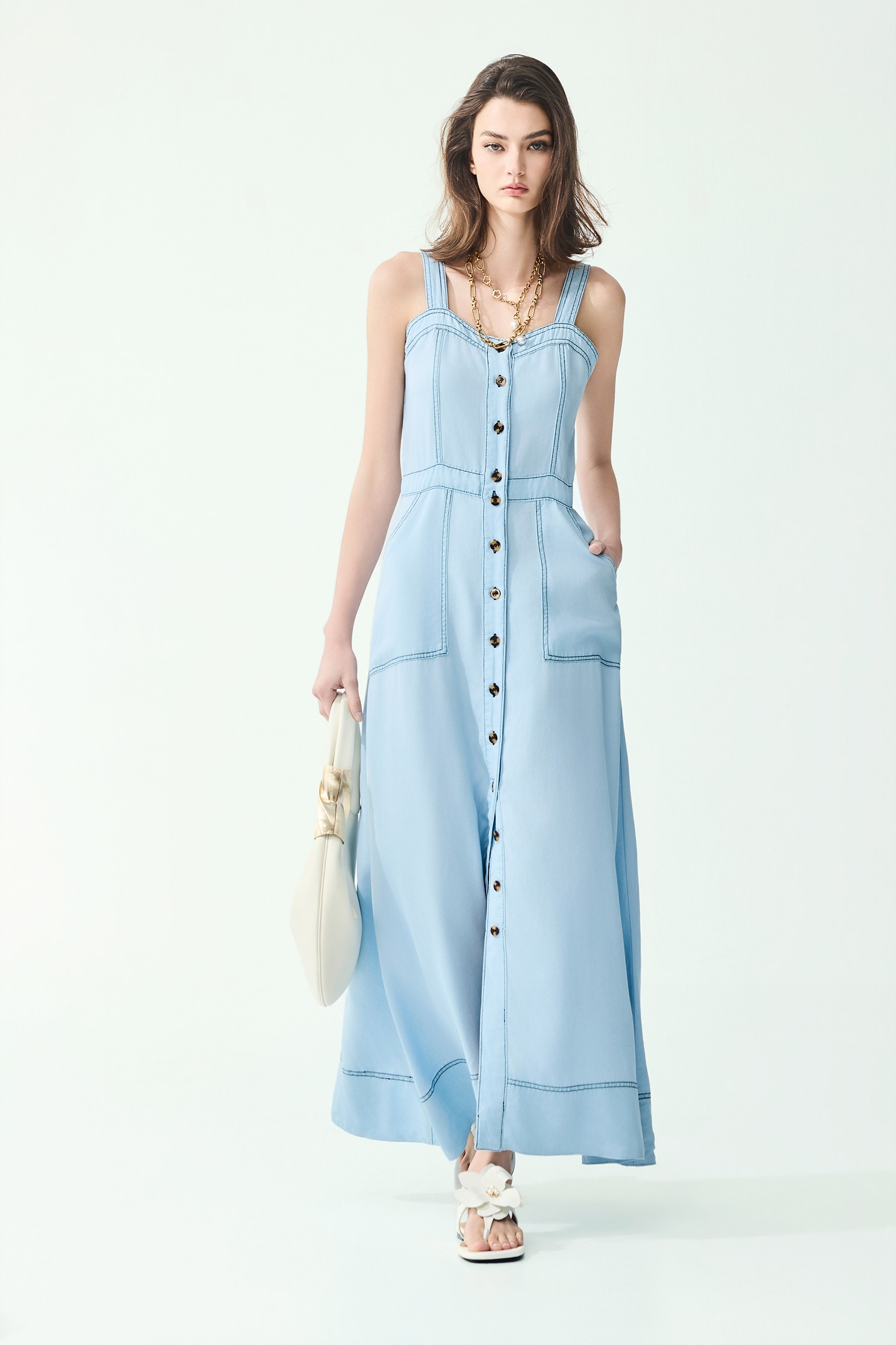 Minimalist Maxi Denim DressMinimalist Maxi Denim Dress,Dresses,Season (SS) Look,Denim