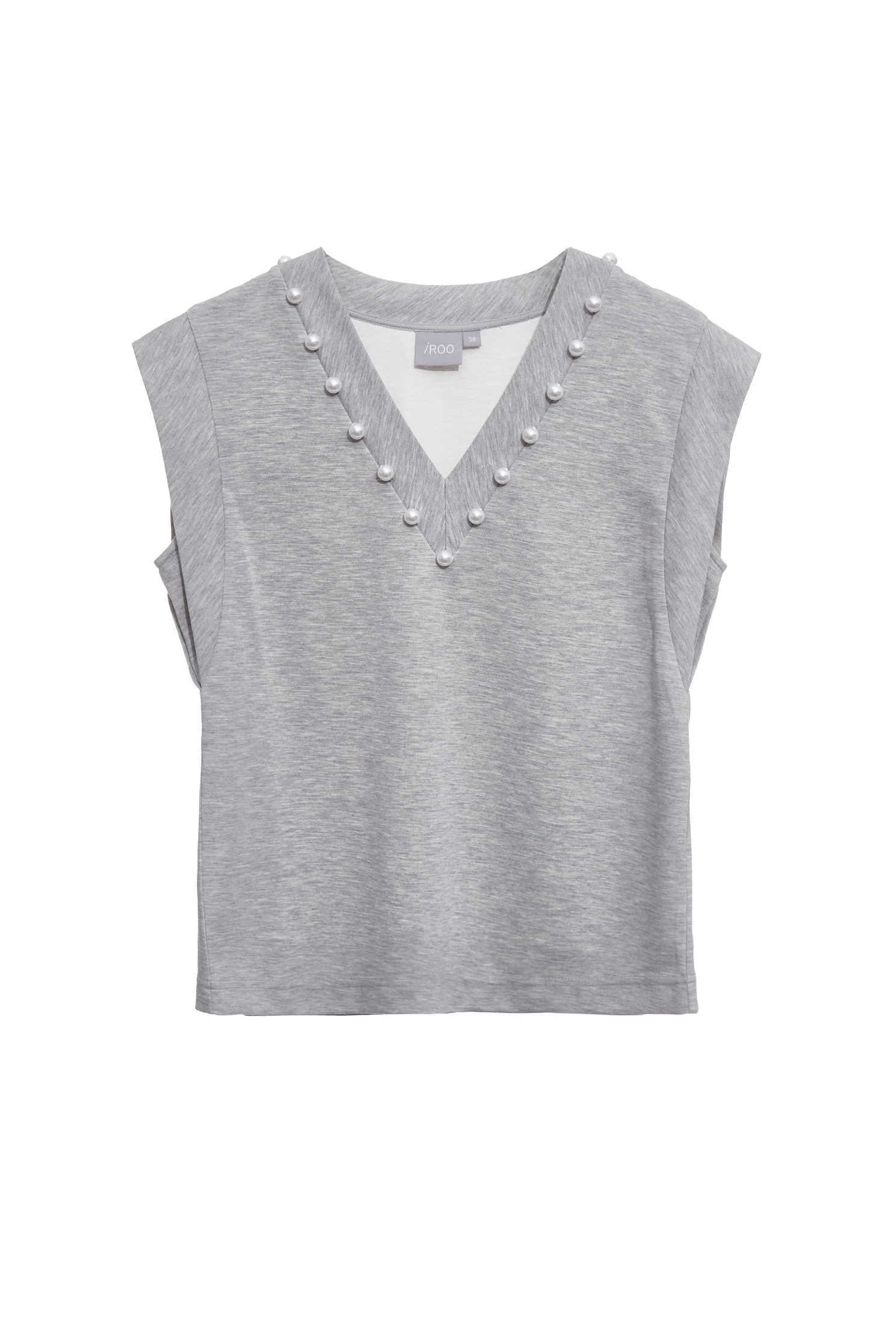V-neck Pearl Detail VestV-neck Pearl Detail Vest,sleeveless tops,Tops,Season (SS) Look,pearl,White tops,sleeveless tops,Black tops