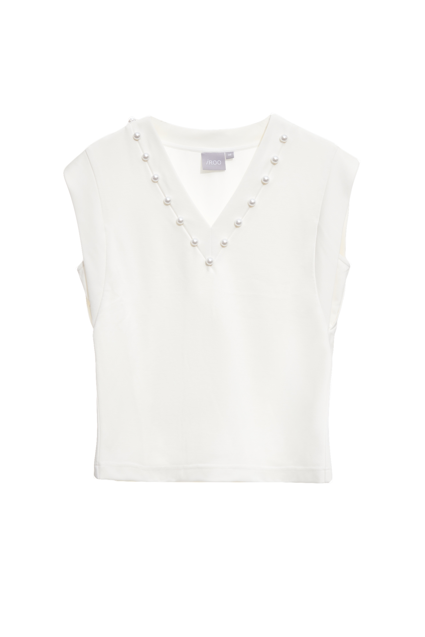 V-neck Pearl Detail VestV-neck Pearl Detail Vest,sleeveless tops,Tops,Season (SS) Look,pearl,White tops,sleeveless tops,Black tops