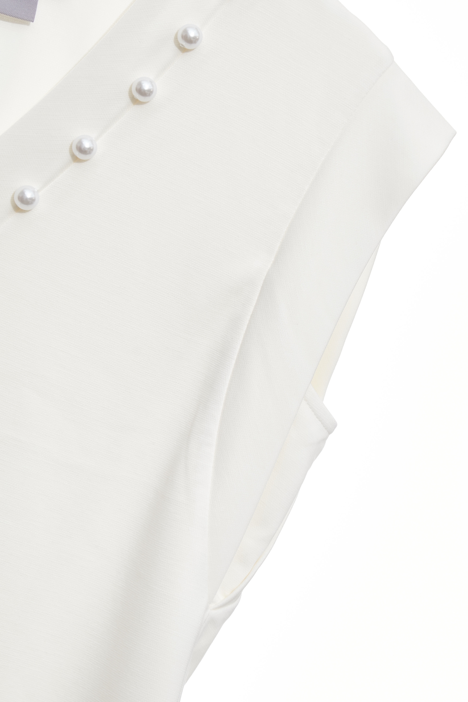 V-neck Pearl Detail VestV-neck Pearl Detail Vest,sleeveless tops,Tops,Season (SS) Look,pearl,White tops,sleeveless tops,Black tops