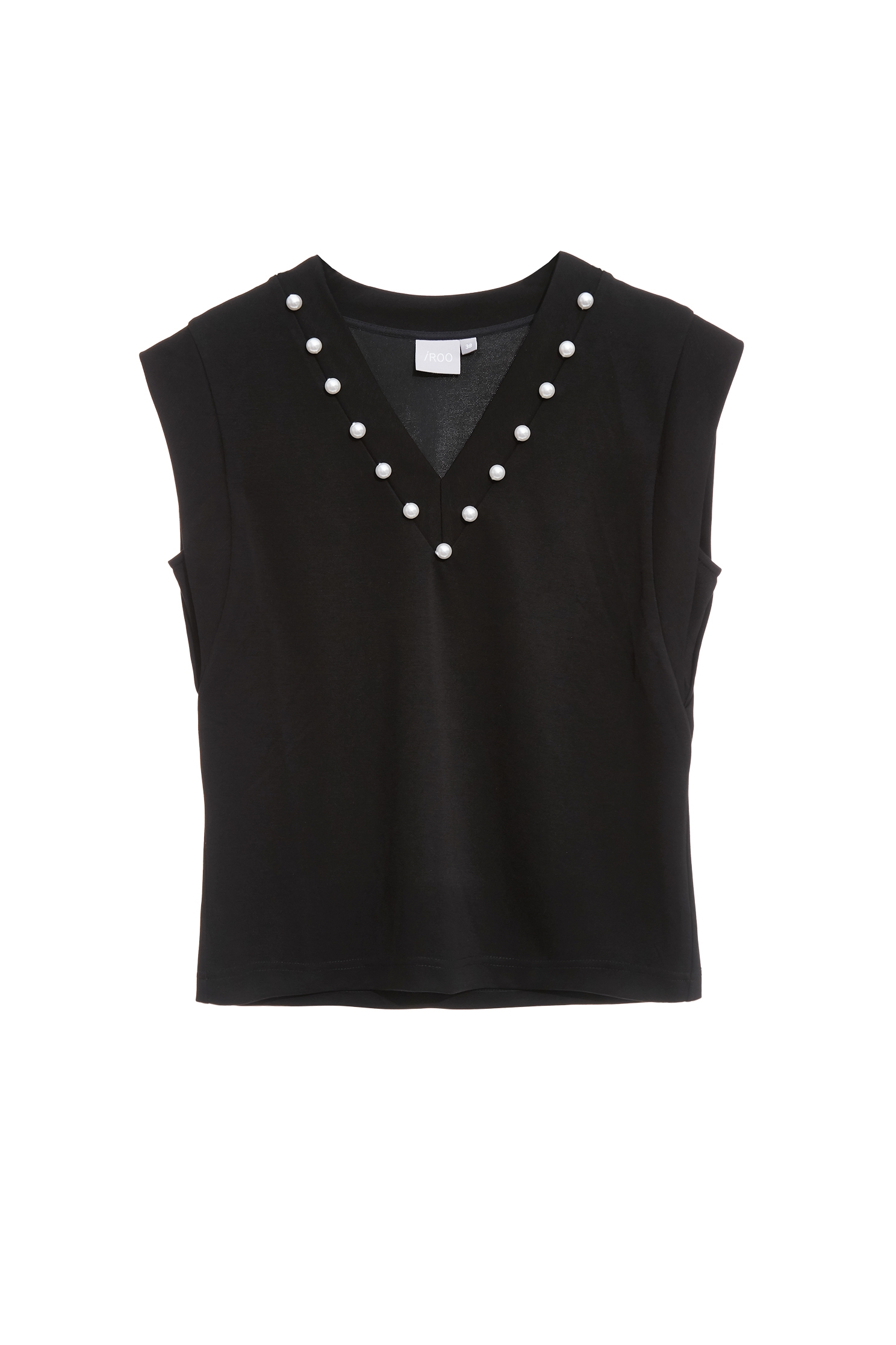 V-neck Pearl Detail VestV-neck Pearl Detail Vest,sleeveless tops,Tops,Season (SS) Look,pearl,White tops,sleeveless tops,Black tops