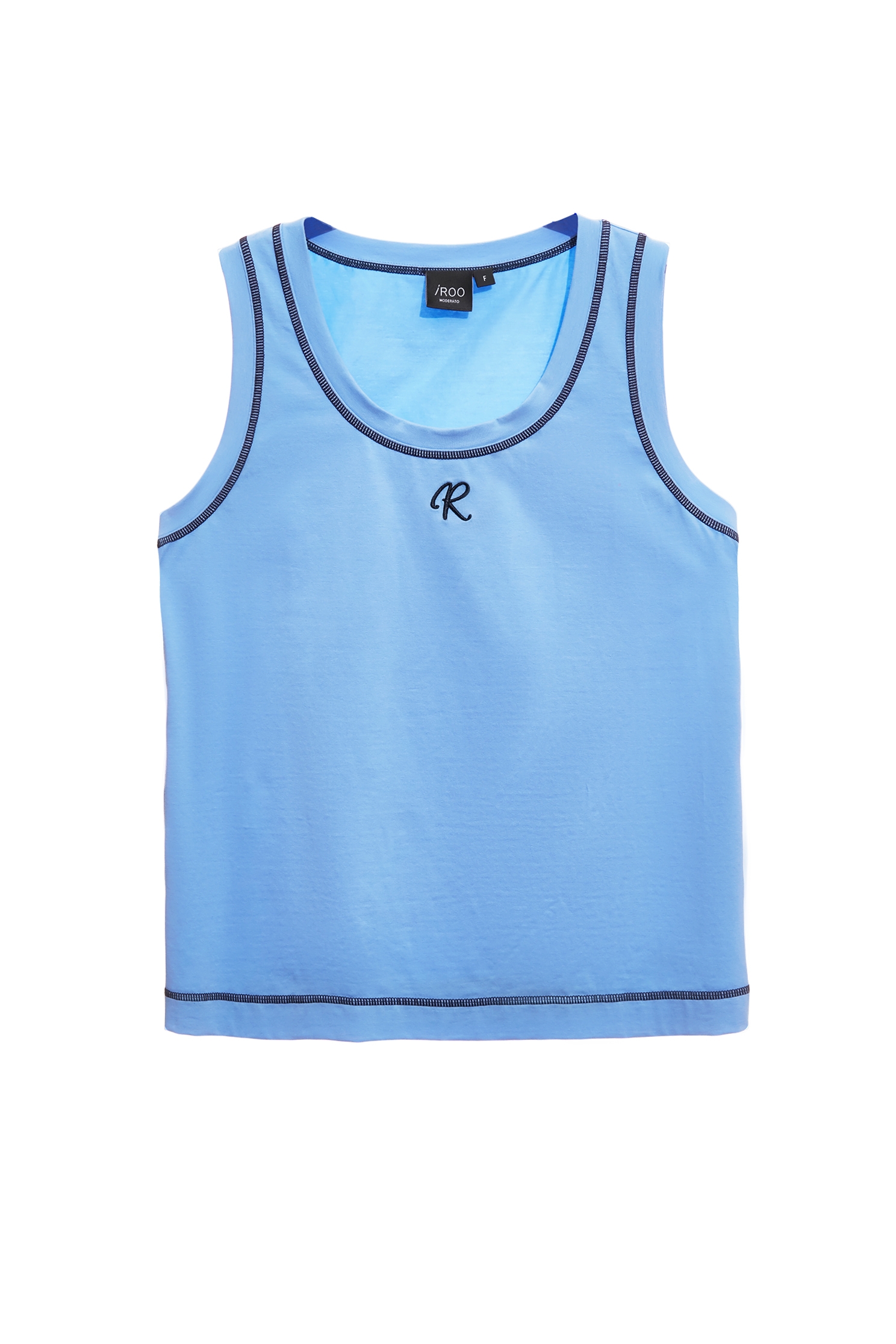 Contrast Trim Detail Tank TopContrast Trim Detail Tank Top,sleeveless tops,Embroidered,Season (SS) Look,Cotton,sleeveless tops