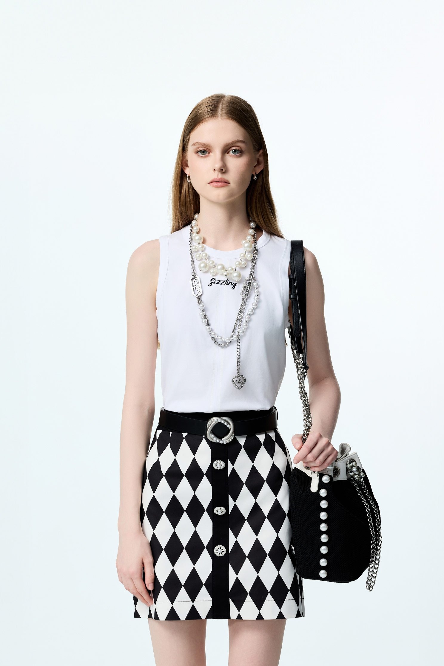 Front Slit Embroidered Slogan Tank TopFront Slit Embroidered Slogan Tank Top,sleeveless tops,Embroidered,White tops,Season (AW) Look,sleeveless tops