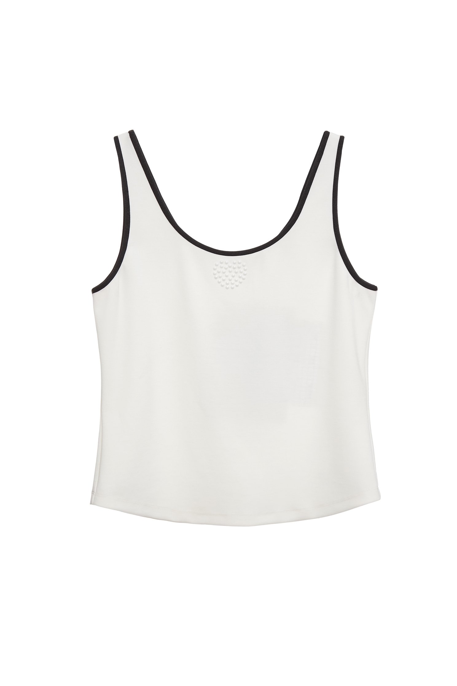Contrast Trim Basic Tank TopContrast Trim Basic Tank Top,sleeveless tops,Season (SS) Look,pearl,White tops,sleeveless tops