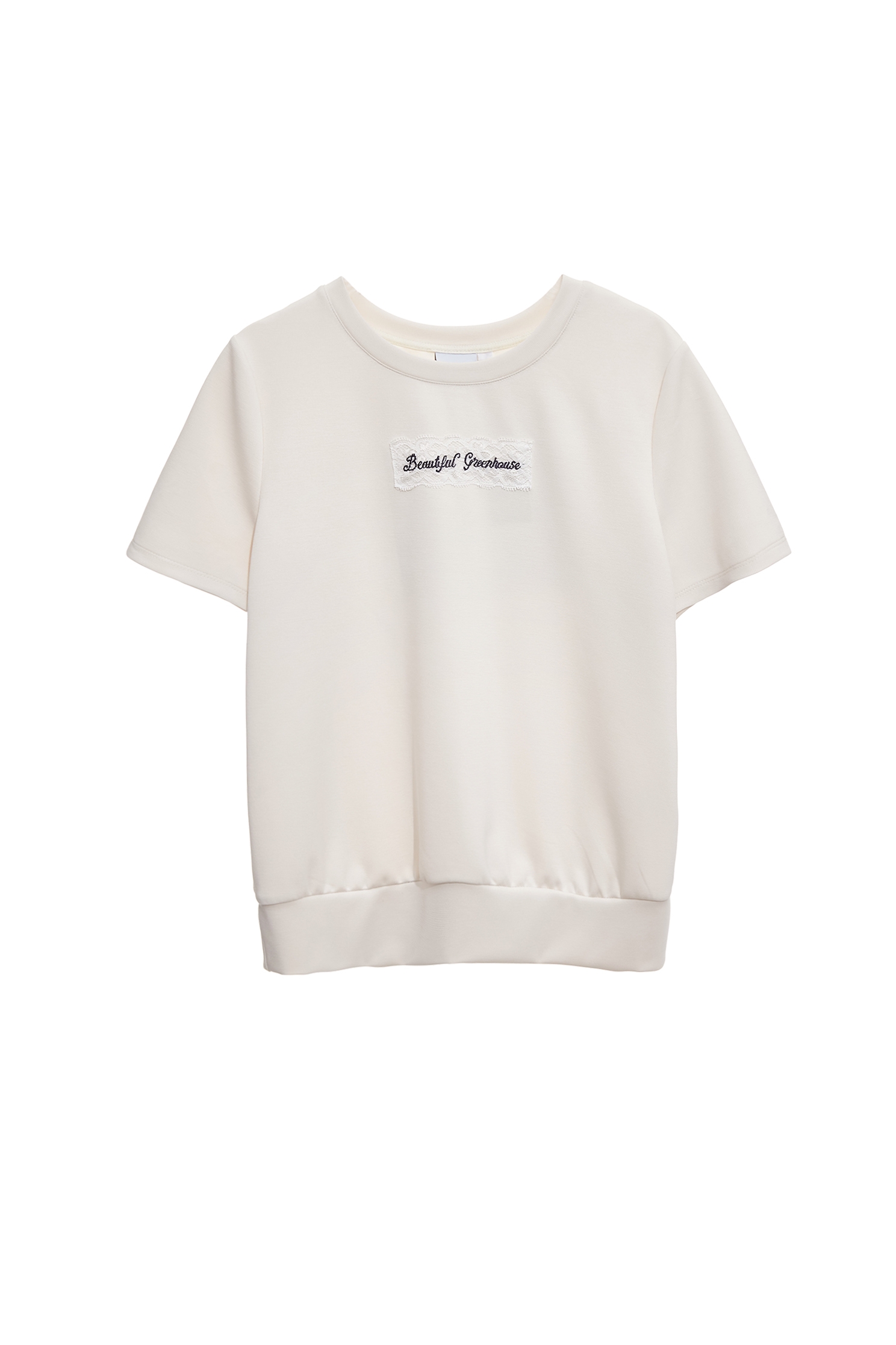 Embroidery Slogan Lace Patch Short Sleeve TopEmbroidery Slogan Lace Patch Short Sleeve Top,Tops,Embroidered,Season (SS) Look,Lace